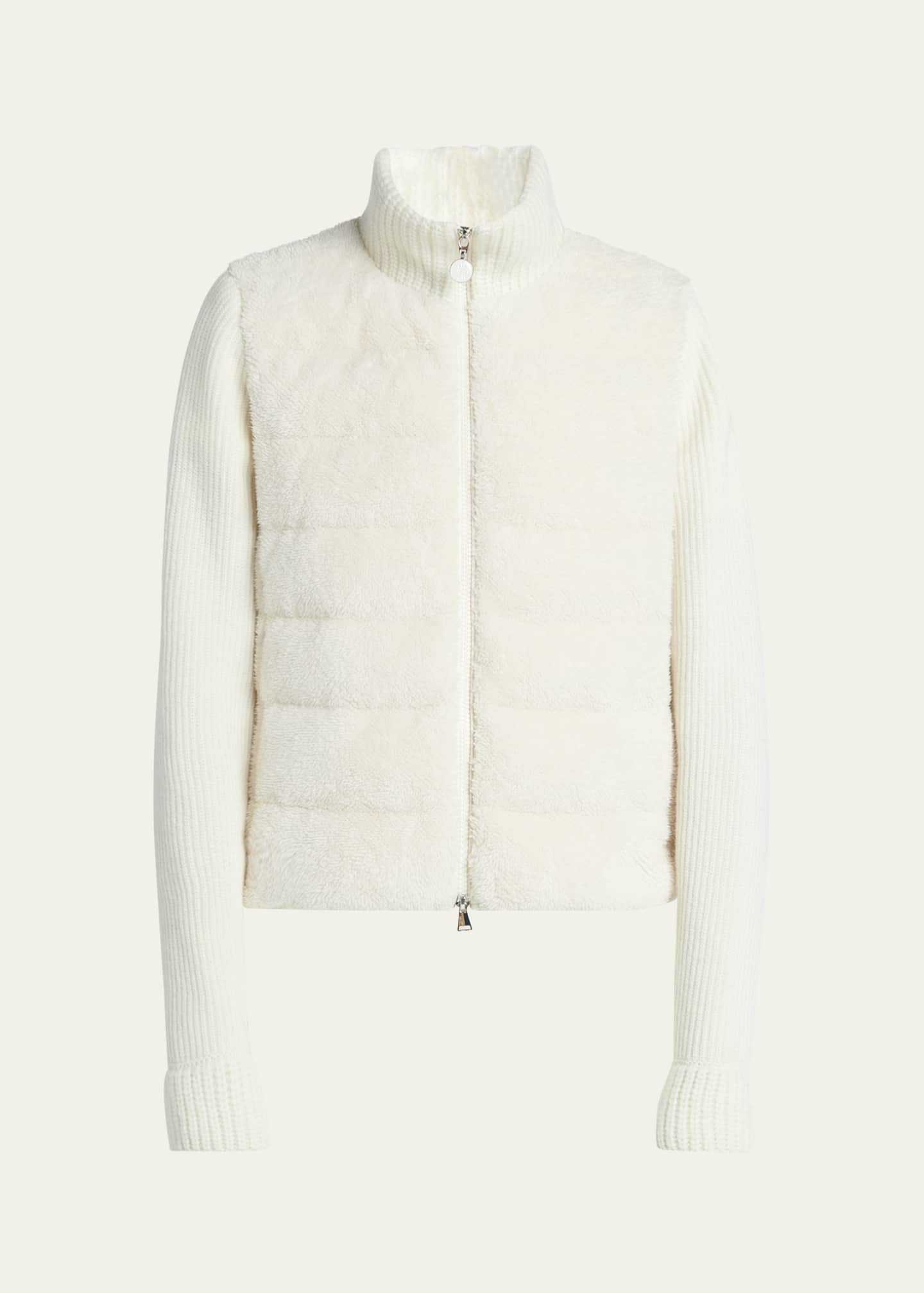 Moncler Quilted Combo Zip-Front Cardigan - Bergdorf Goodman