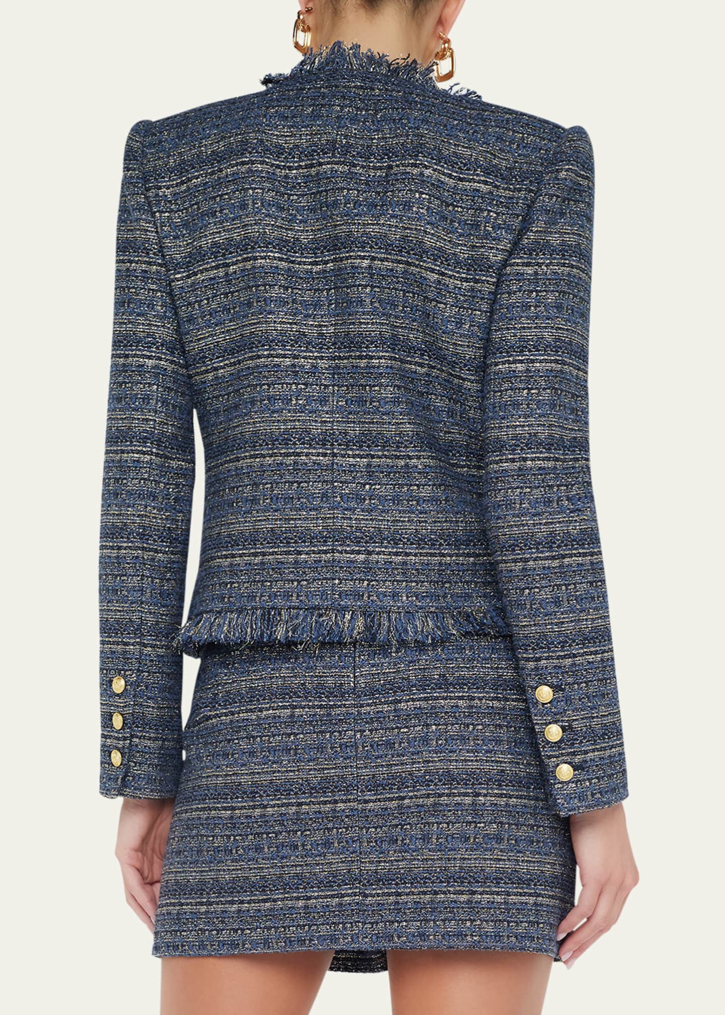 L'Agence Angelina Metallic Tweed Jacket Image 3 of 5
