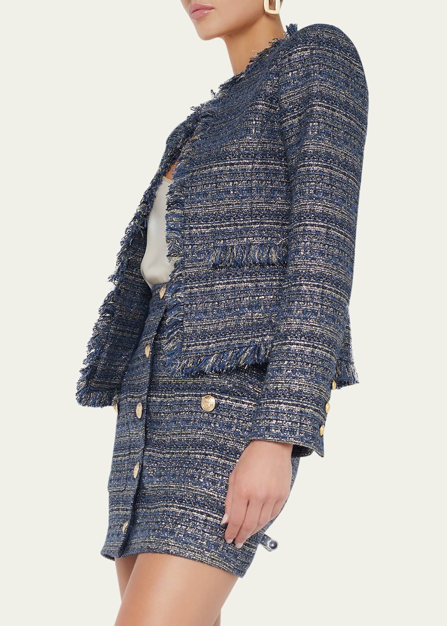 L'Agence Angelina Metallic Tweed Jacket Image 5 of 5