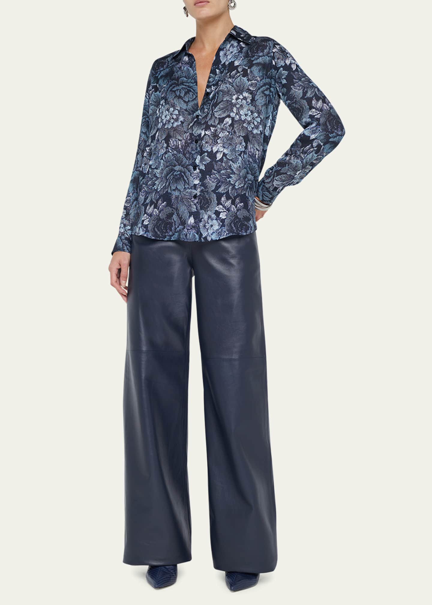 L'Agence Nina Floral Silk Blouse Image 2 of 5