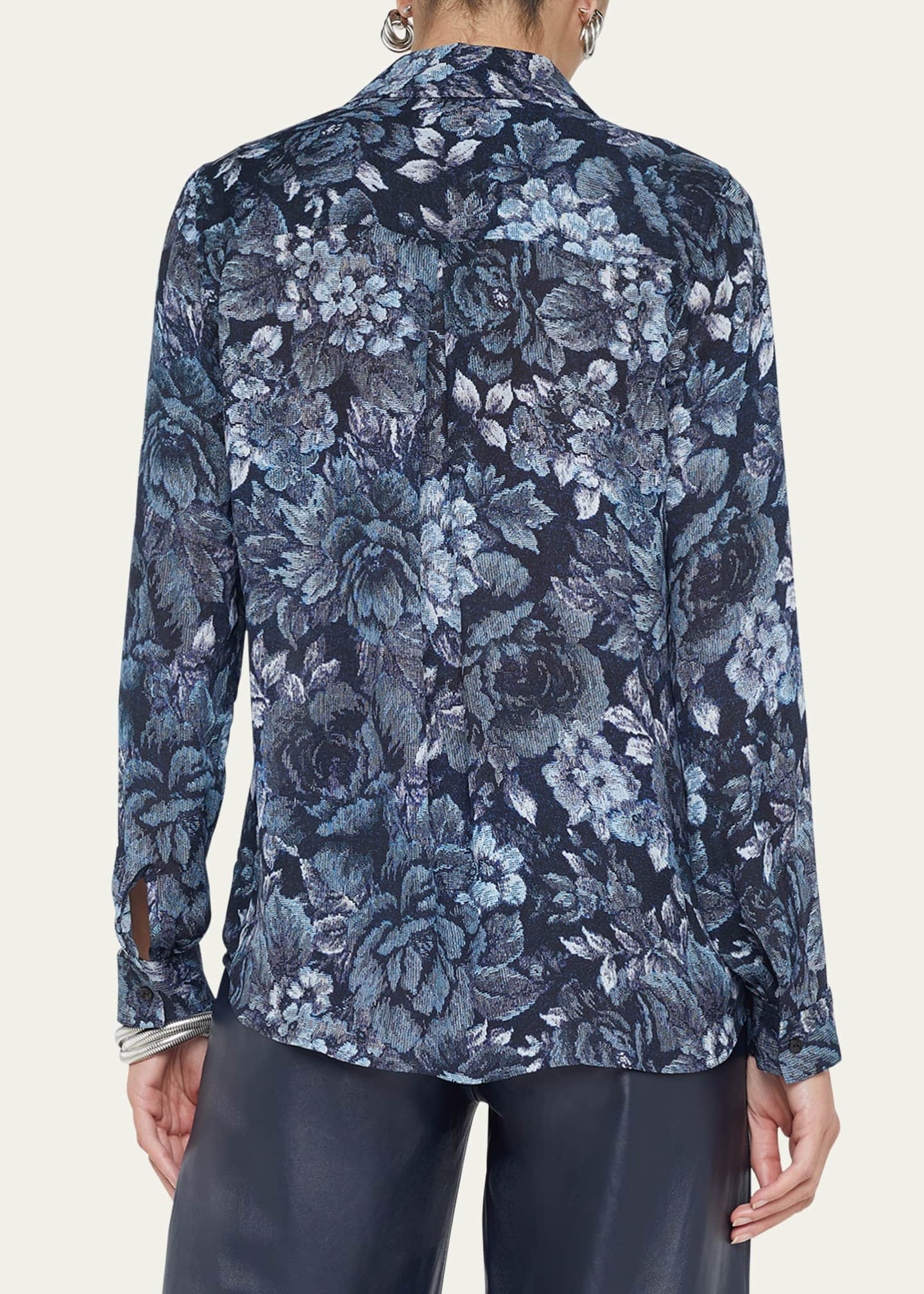L'Agence Nina Floral Silk Blouse Image 3 of 5