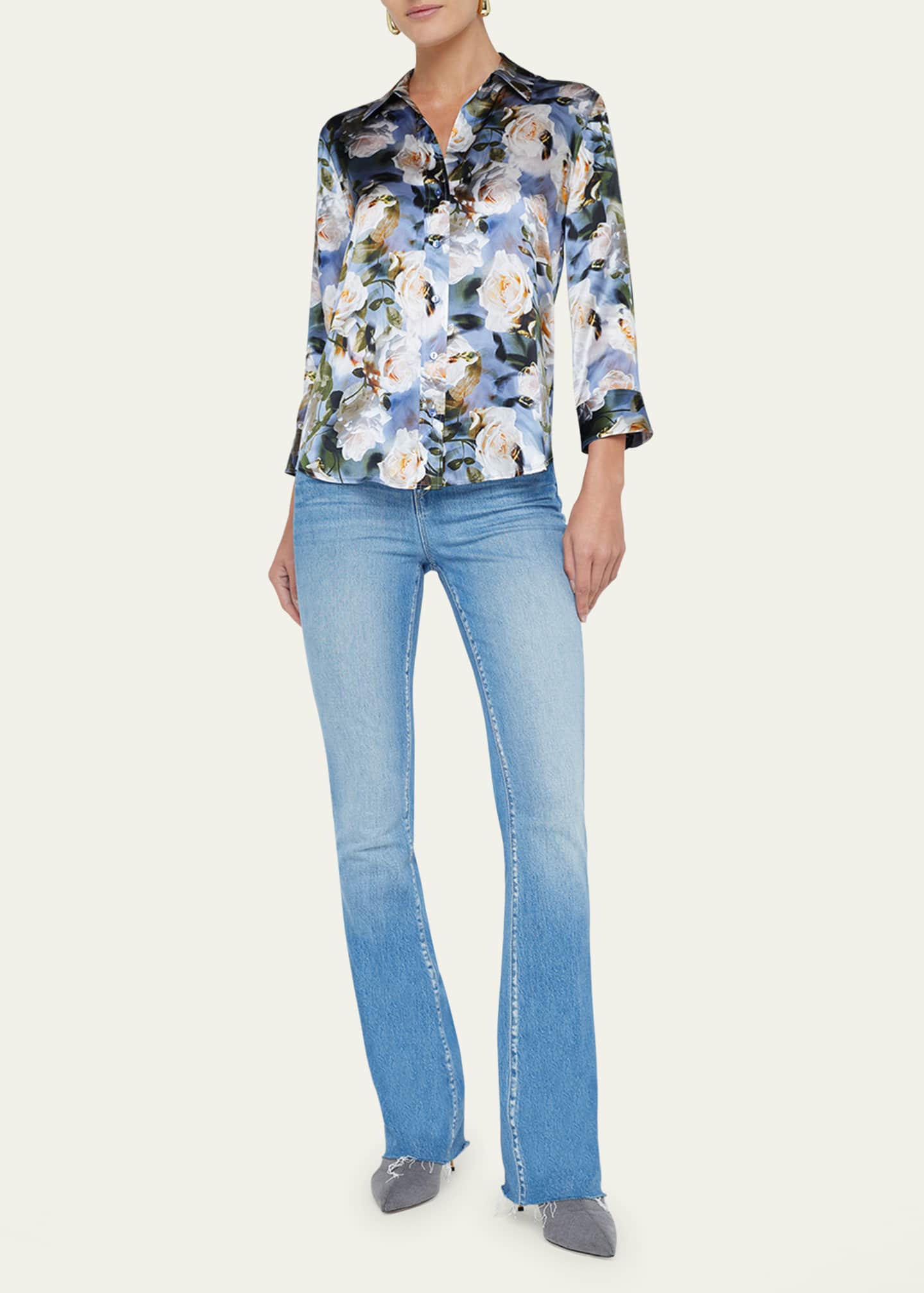 L'Agence Dani Floral Silk Blouse Image 2 of 5