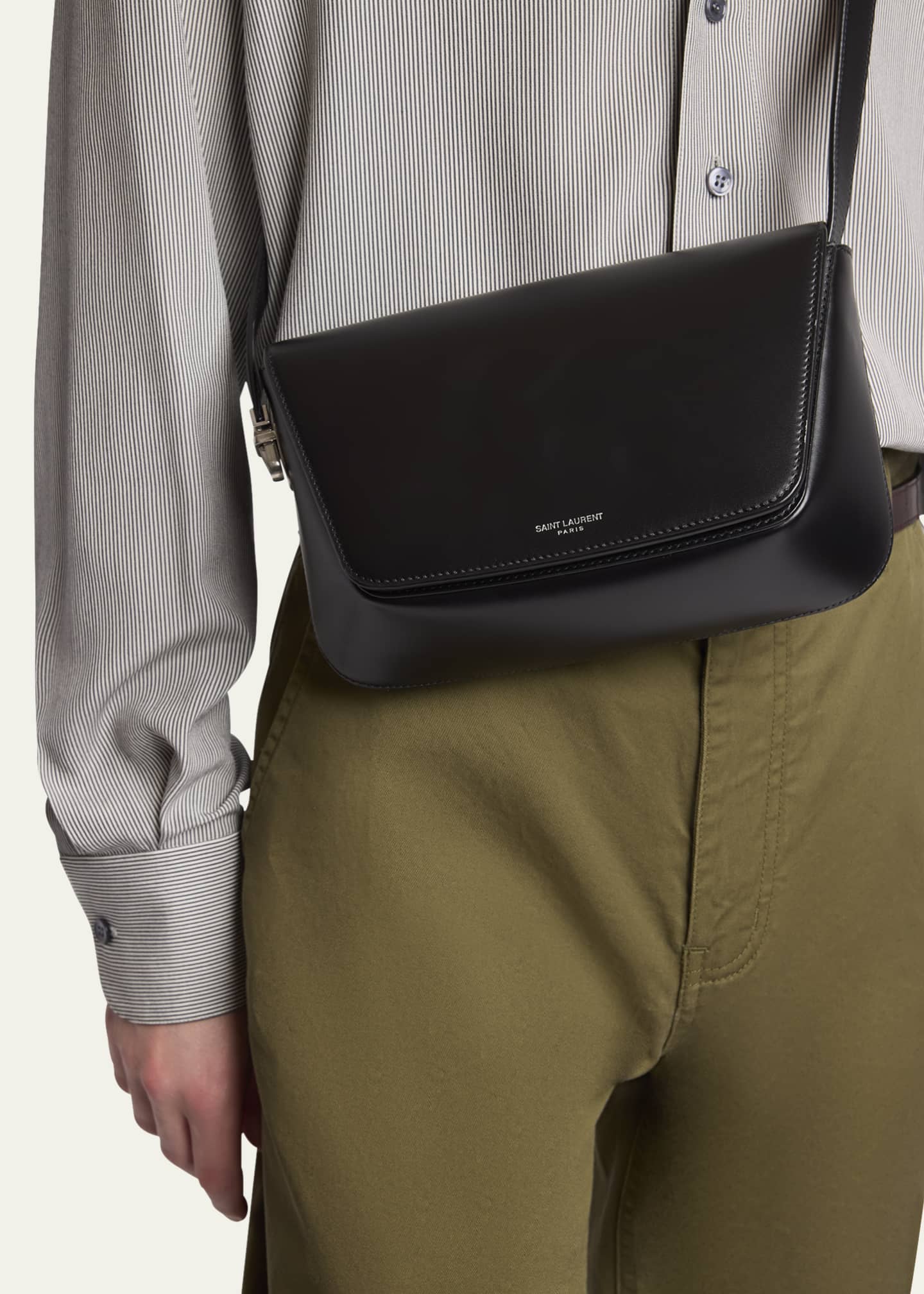 Saint Laurent Men's Smooth Leather Crossbody Bag Image 2 of 5