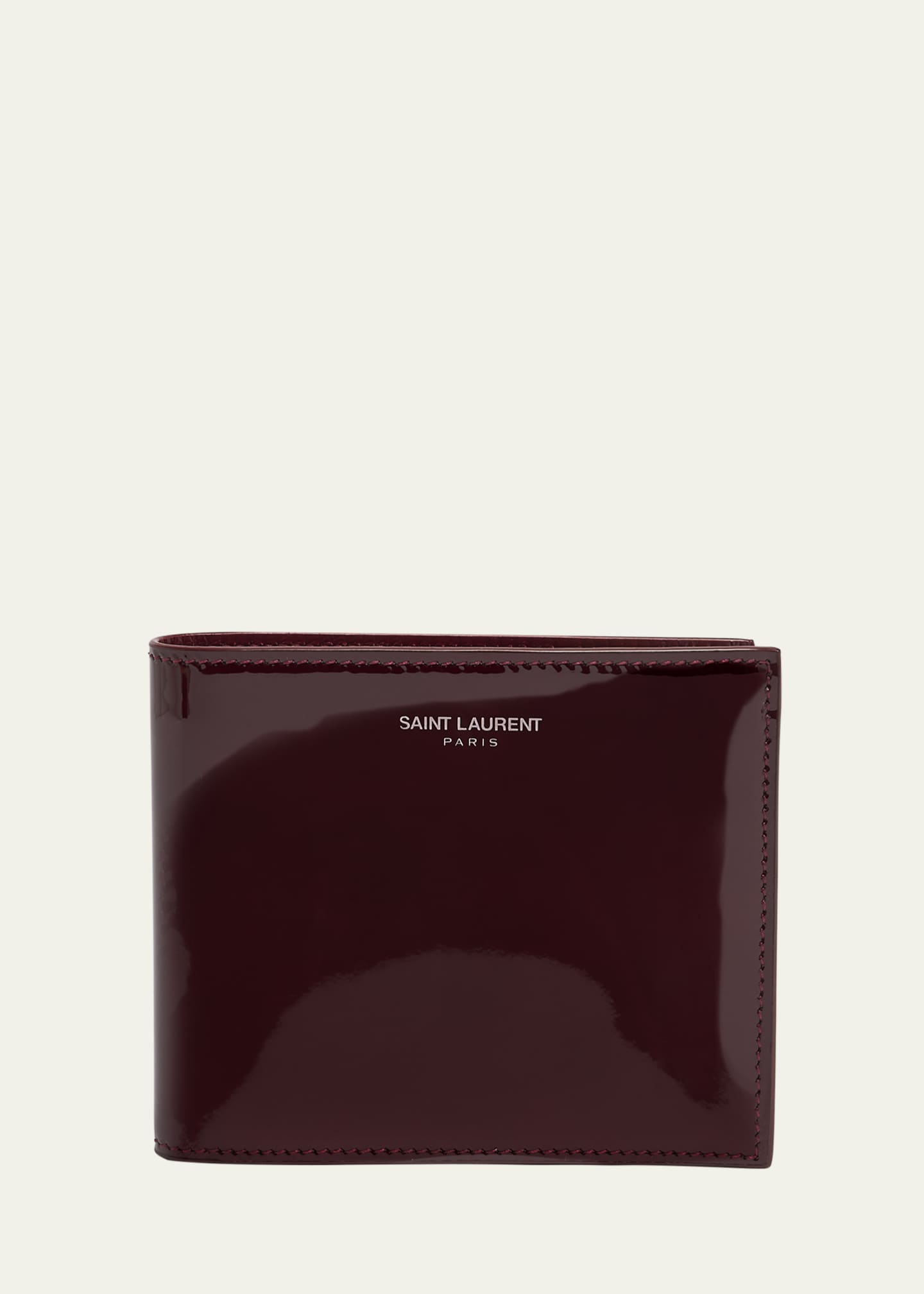 Saint Laurent Men's Patent Leather East-West Bifold Wallet Image 1 of 4