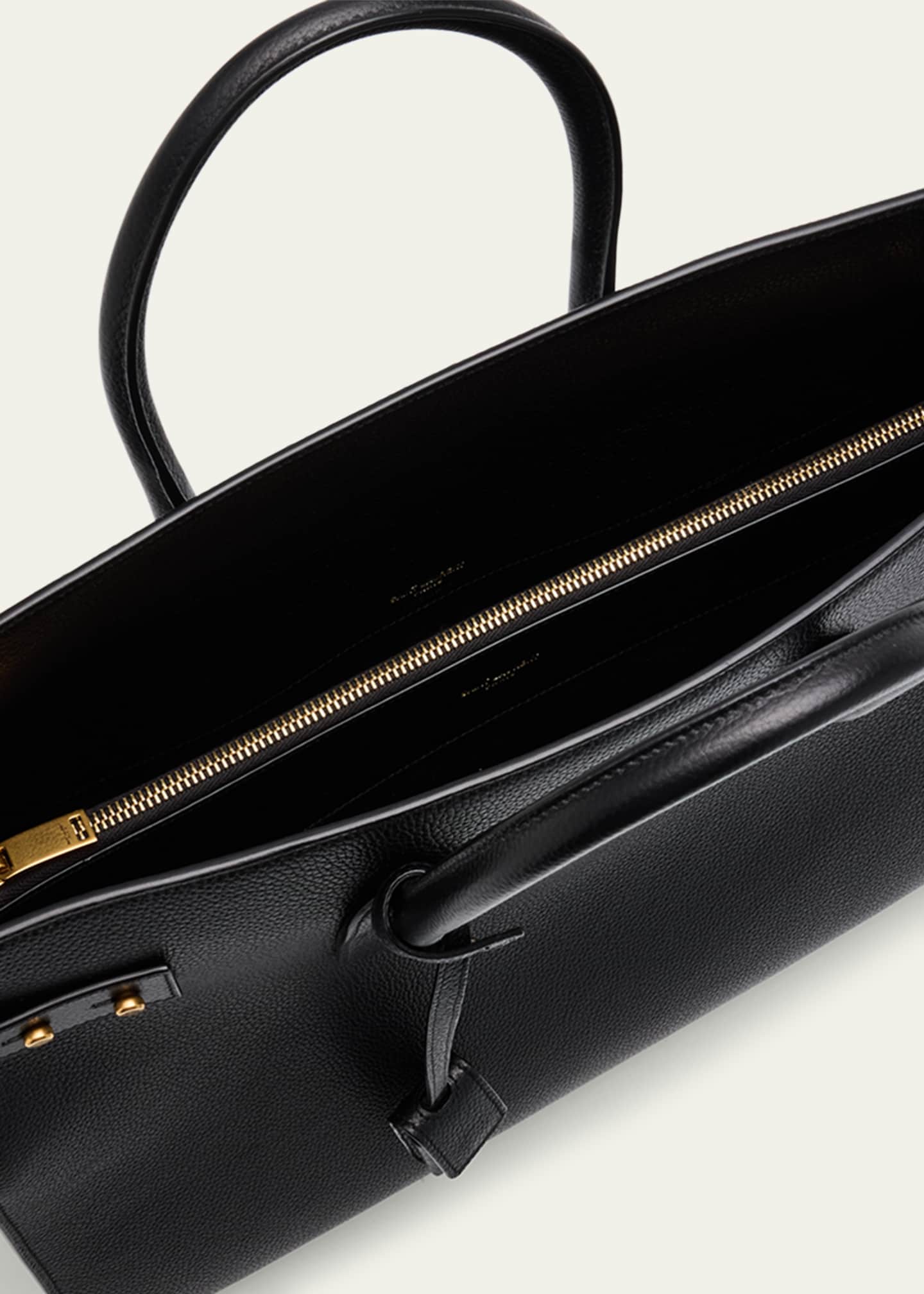 Saint Laurent Men's Sac de Jour Large Grained Leather Tote Bag Image 4 of 6