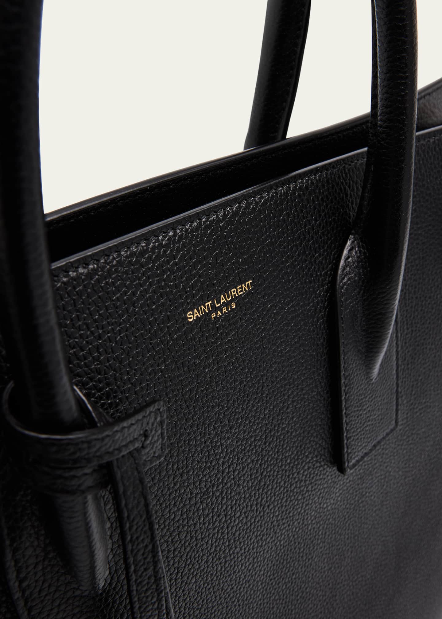 Saint Laurent Men's Sac de Jour Large Grained Leather Tote Bag Image 6 of 6