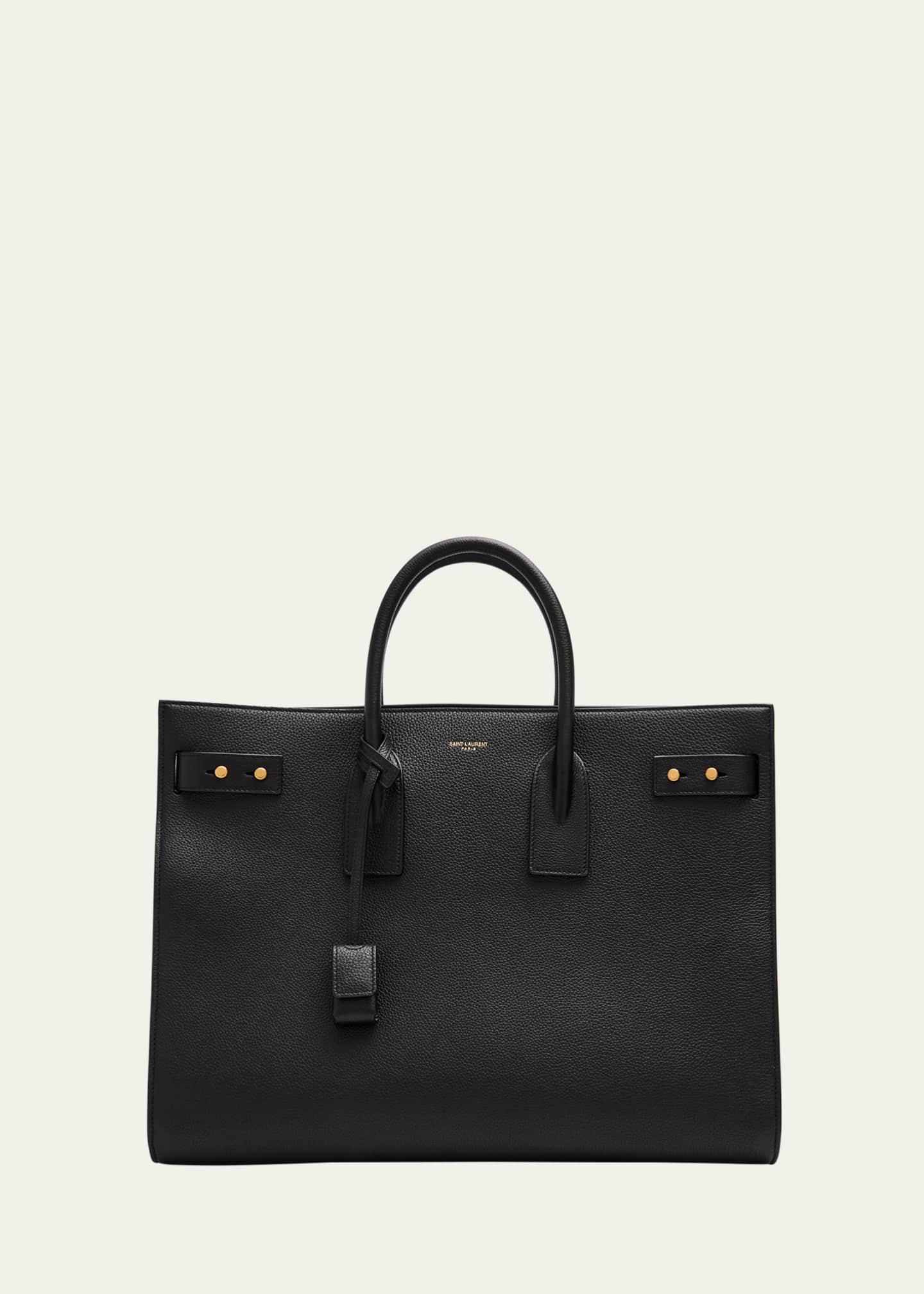 Saint Laurent Men's Sac de Jour Large Grained Leather Tote Bag Image 1 of 6