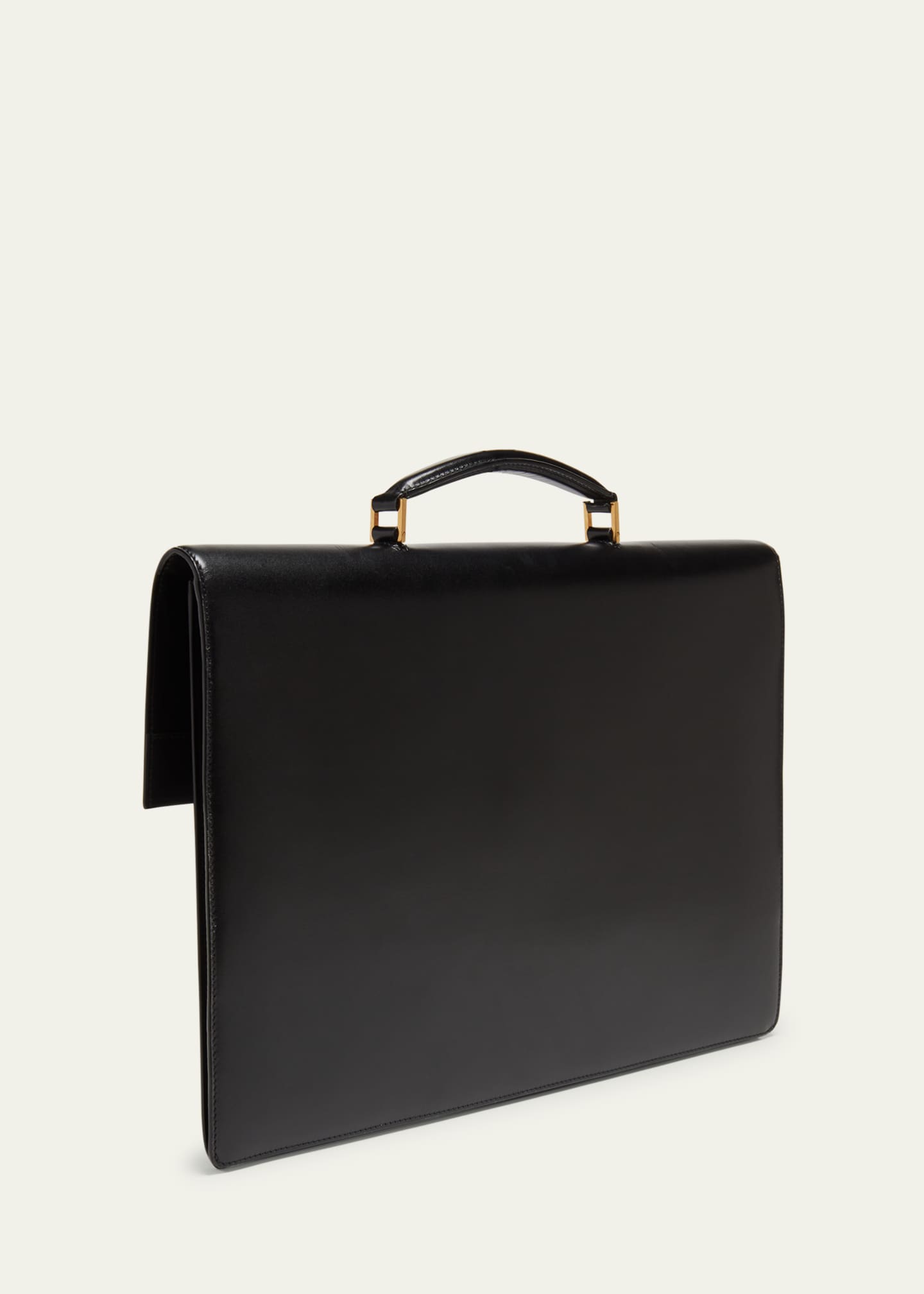Saint Laurent Men's Smooth Leather Briefcase Image 3 of 5