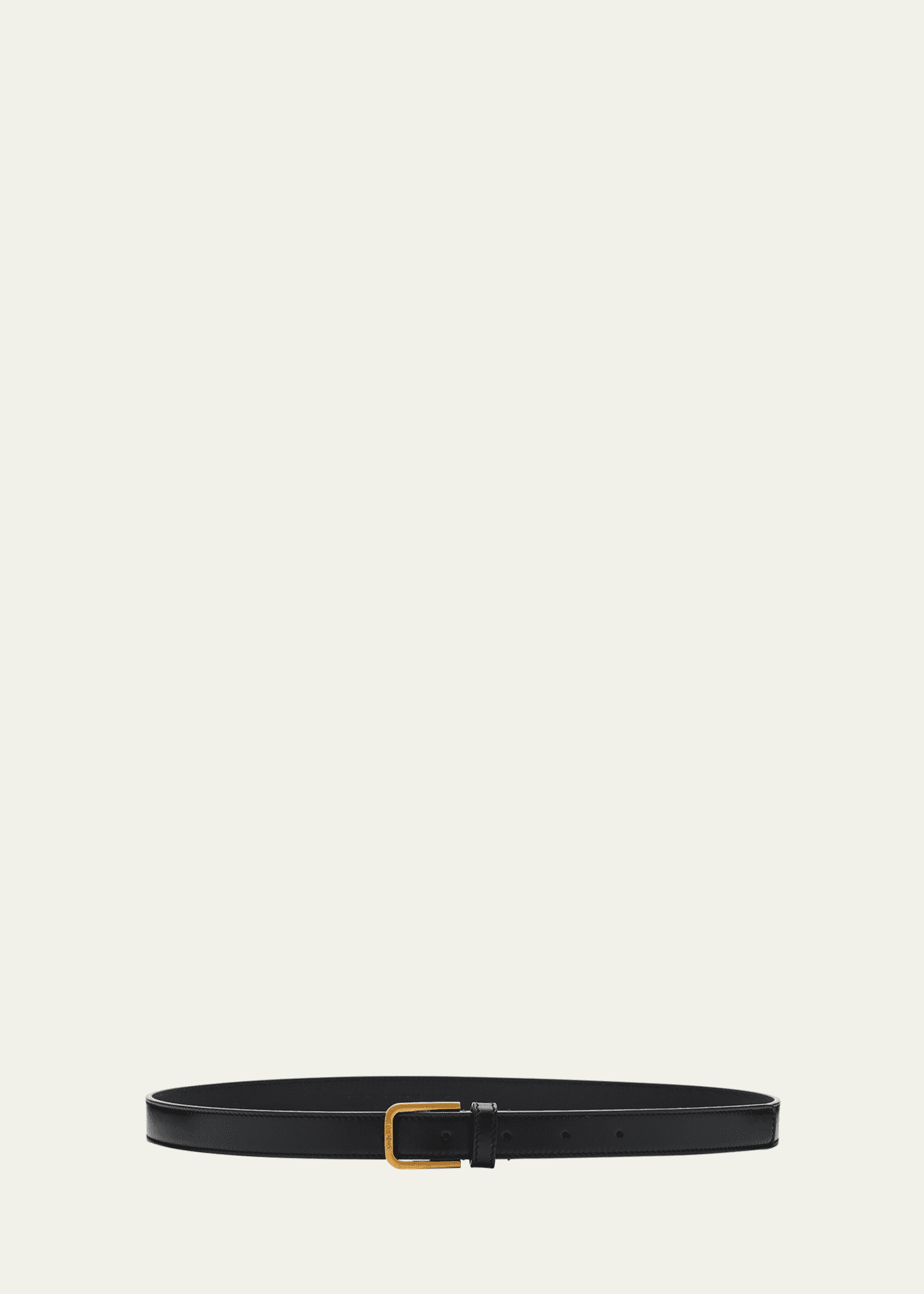 Saint Laurent Men's City Skinny Leather Belt Image 1 of 2