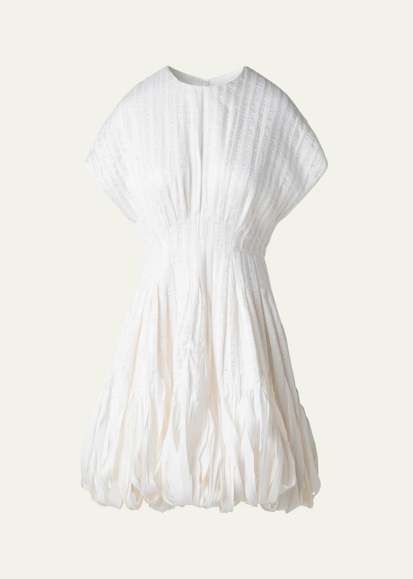 Akris Textured Silk Bubble-Hem Mini Dress Image 1 of 5