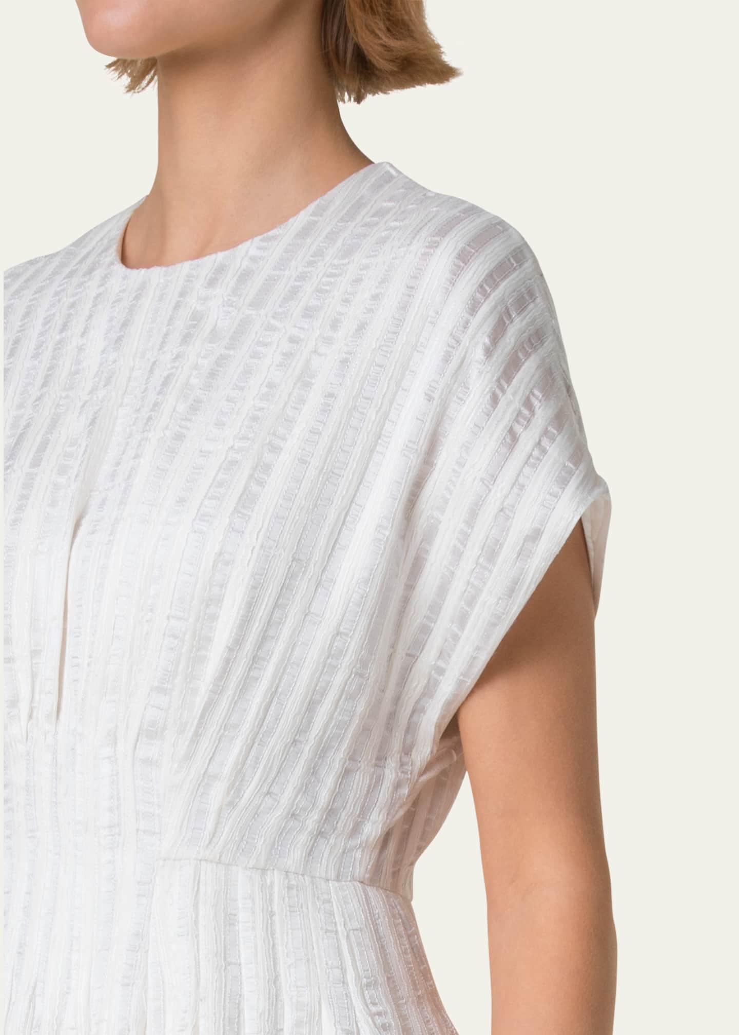 Akris Textured Silk Bubble-Hem Mini Dress Image 5 of 5
