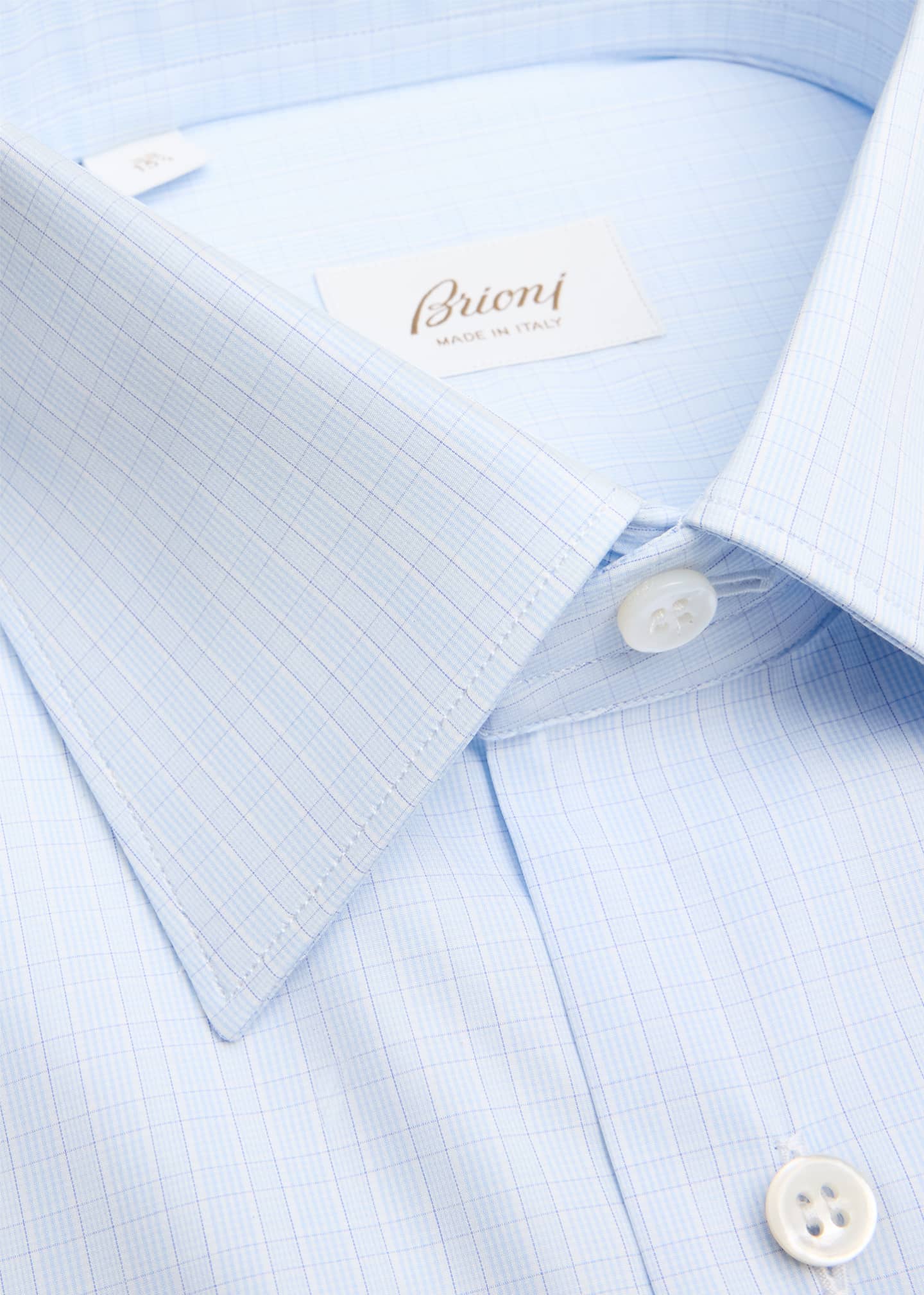 Brioni Men's Cotton Tonal Check Dress Shirt Image 2 of 2