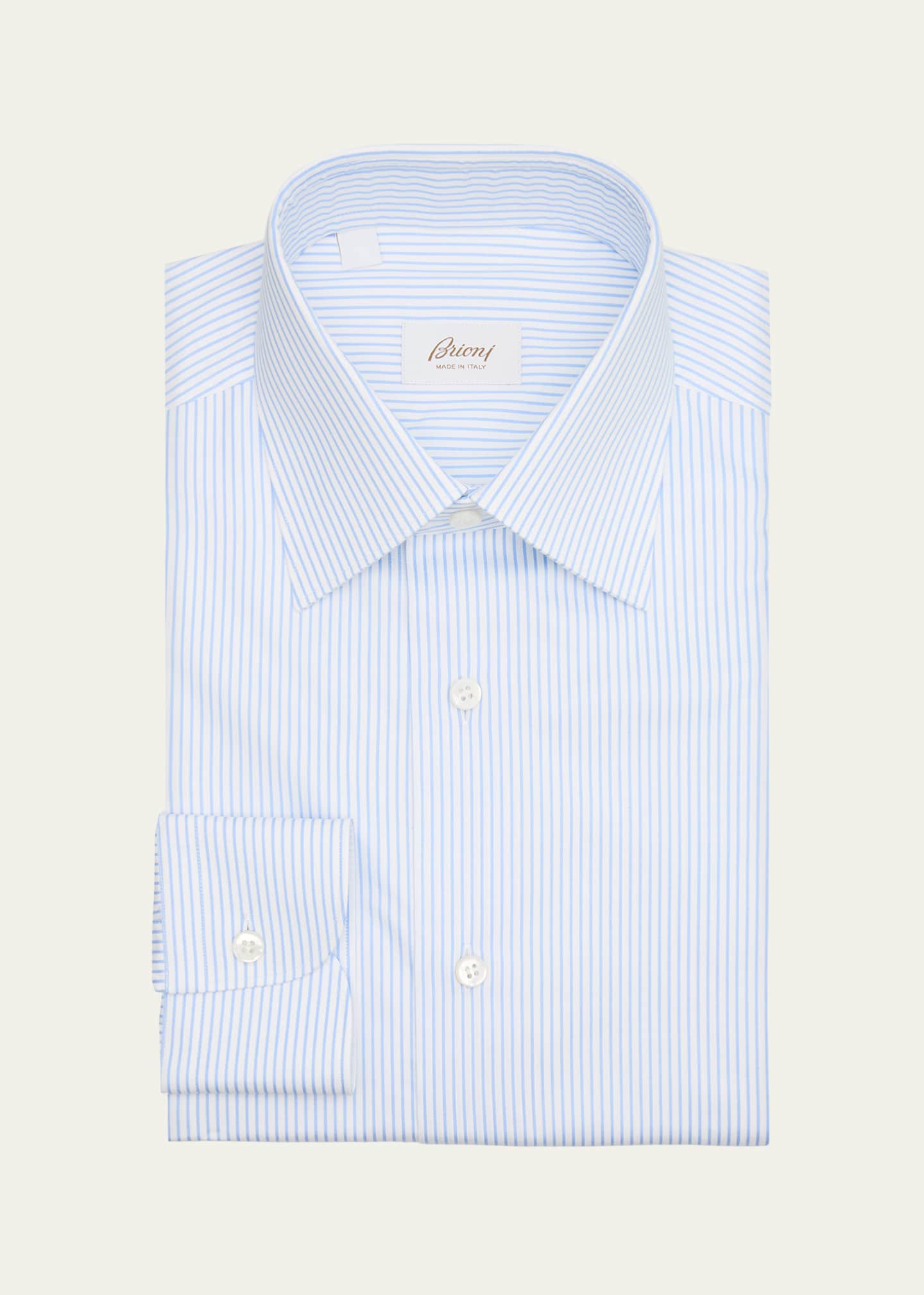brioni dress shirt Brioni Shirt Brunico Size 16 White Broken Stripe 03SH0938