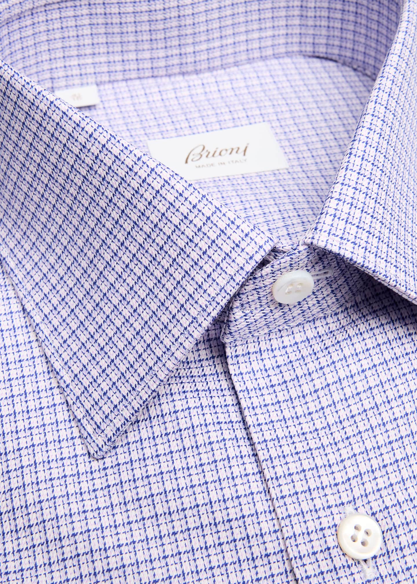 Brioni Men's Cotton Multi-Check Dress Shirt Image 2 of 2