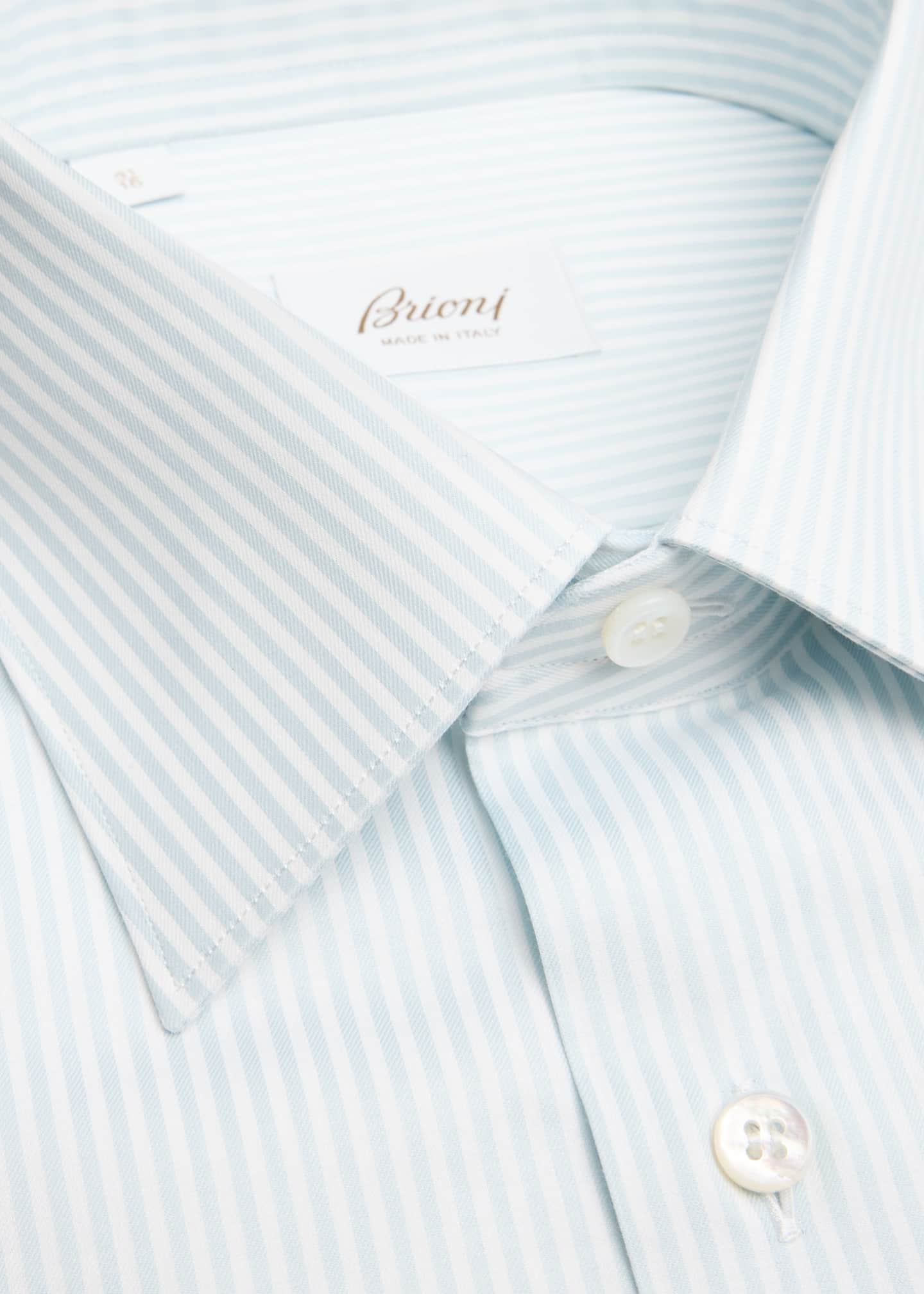 Brioni Men's Cotton Bengal Stripe Dress Shirt Image 2 of 2