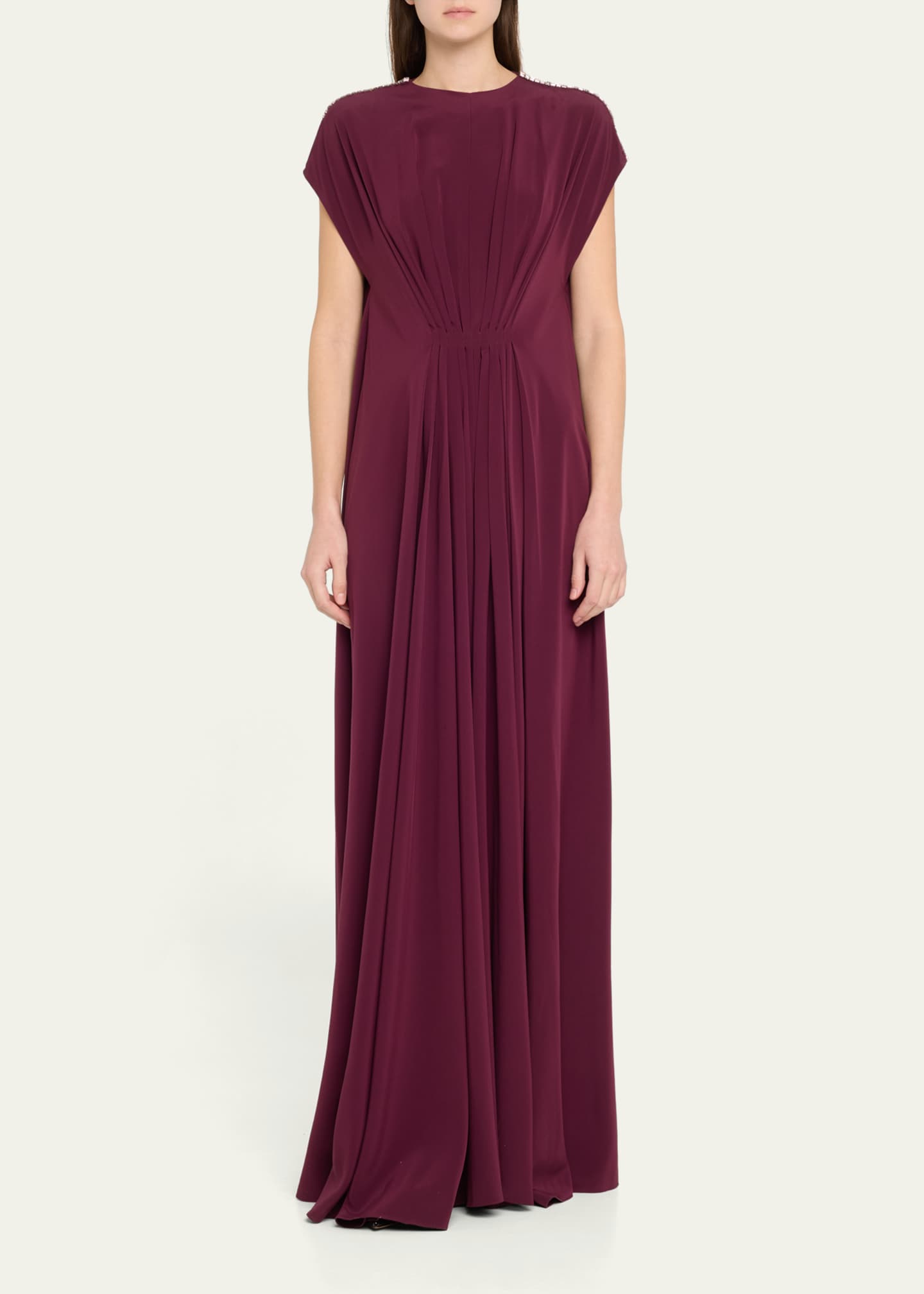Stephane Rolland Paris Draped Crystal Tunic Crepe Dress Image 2 of 5