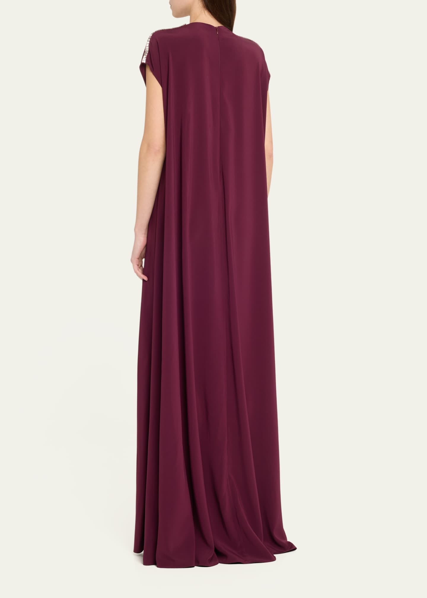Stephane Rolland Paris Draped Crystal Tunic Crepe Dress Image 3 of 5