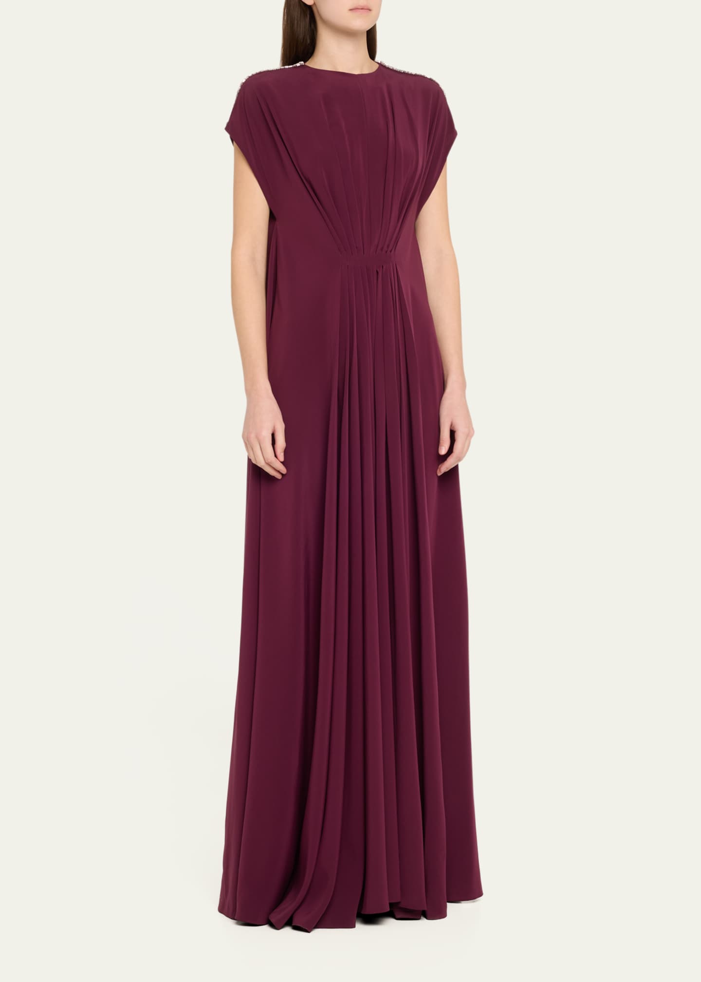 Stephane Rolland Paris Draped Crystal Tunic Crepe Dress Image 4 of 5