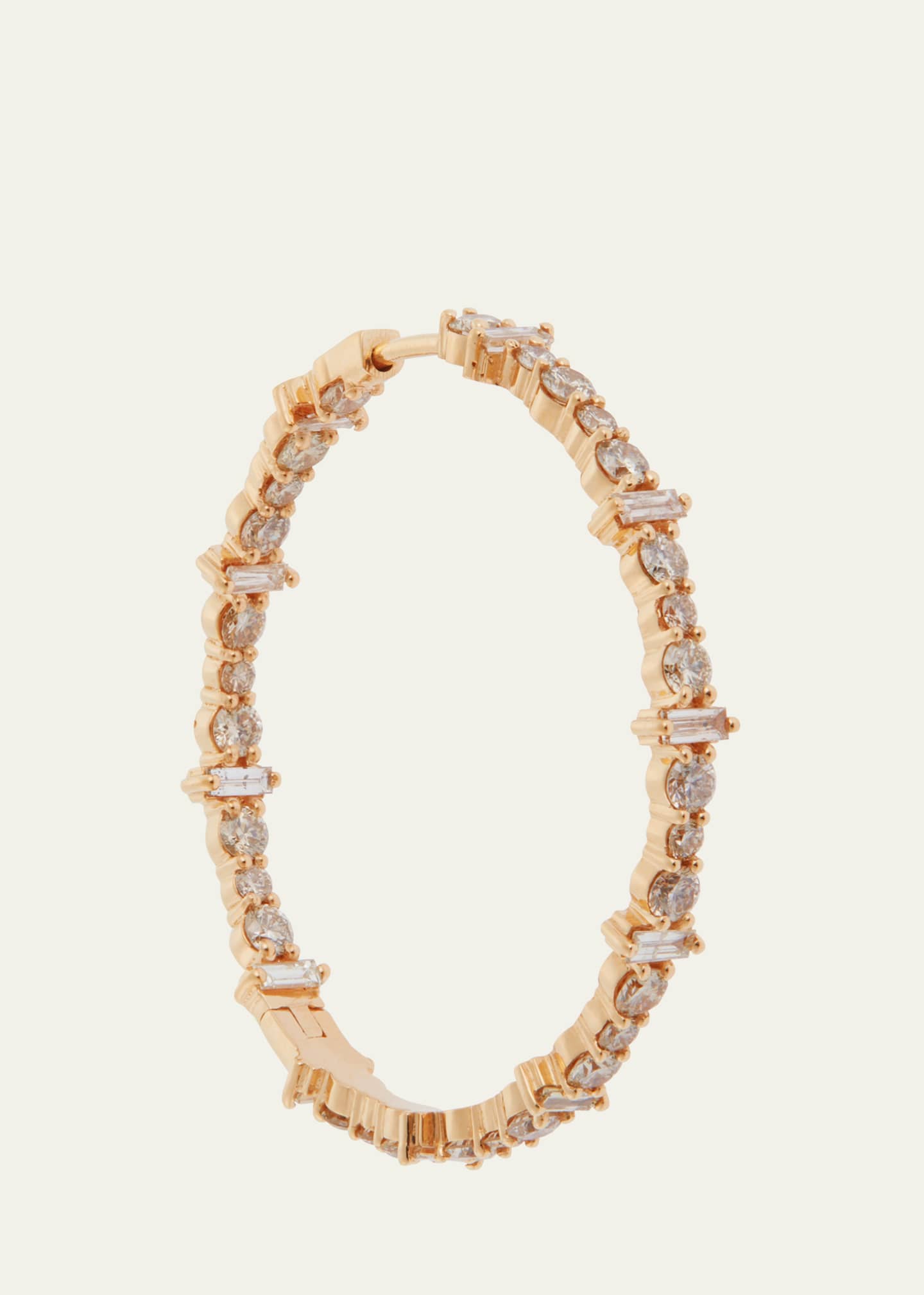 ILEANA MAKRI Champagne Diamond Inside Out Hoop Earrings in 18K Yellow Gold Image 3 of 3