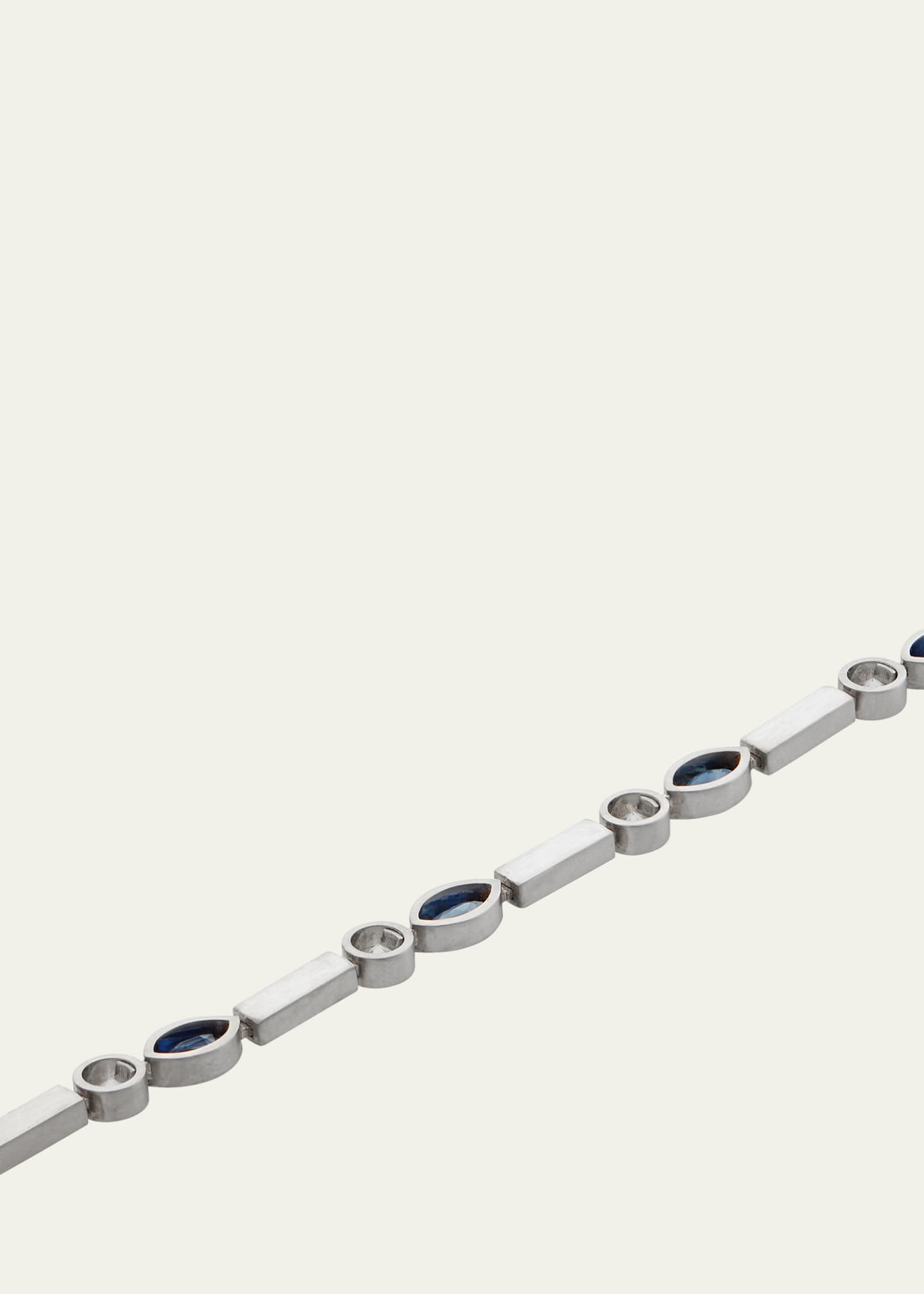 ILEANA MAKRI Sapphire Navette Stream Bracelet with Diamonds in 18K White Gold Image 3 of 3