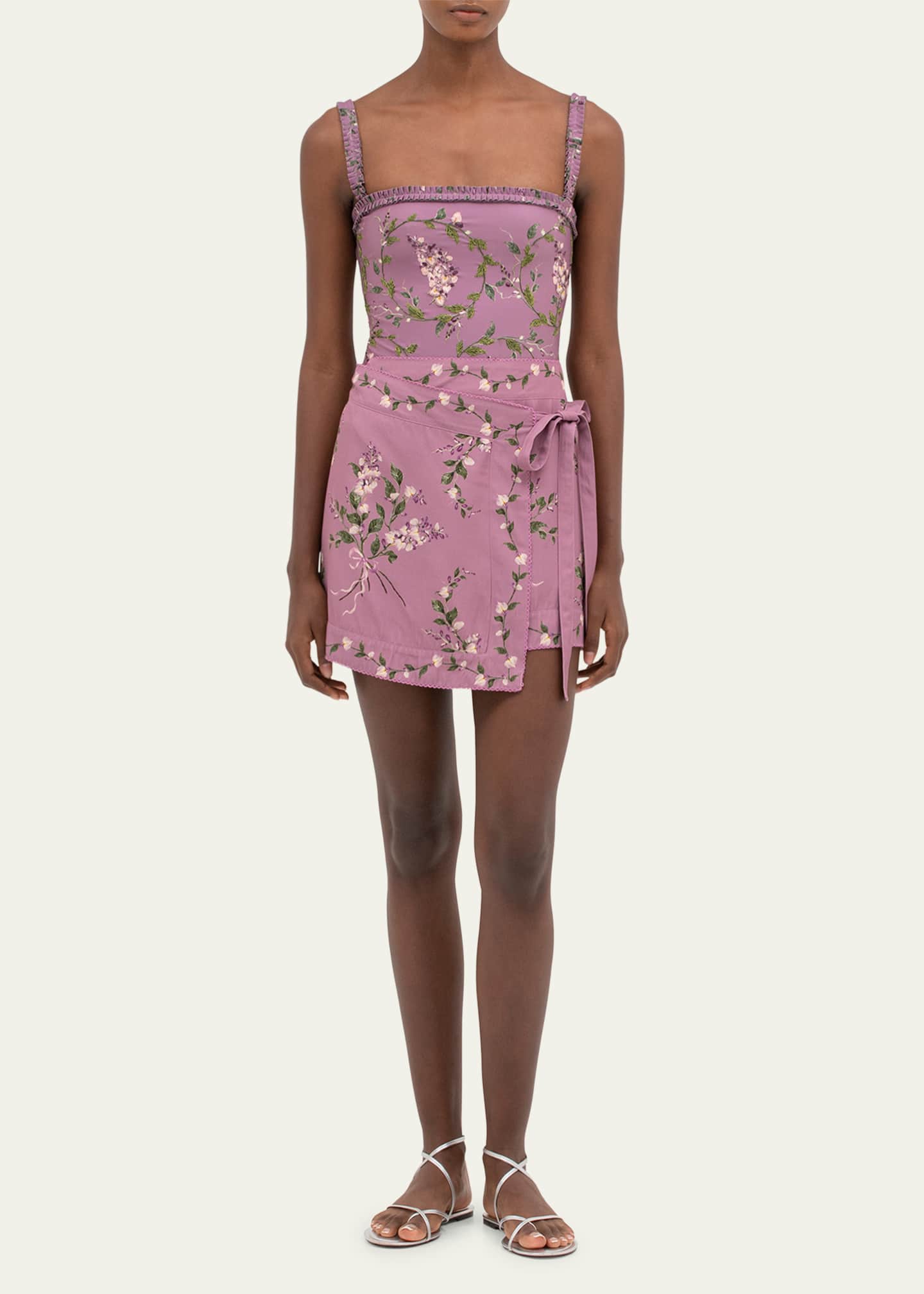 Agua by Agua Bendita Luna Wisteria Mini Skirt Coverup Image 2 of 5