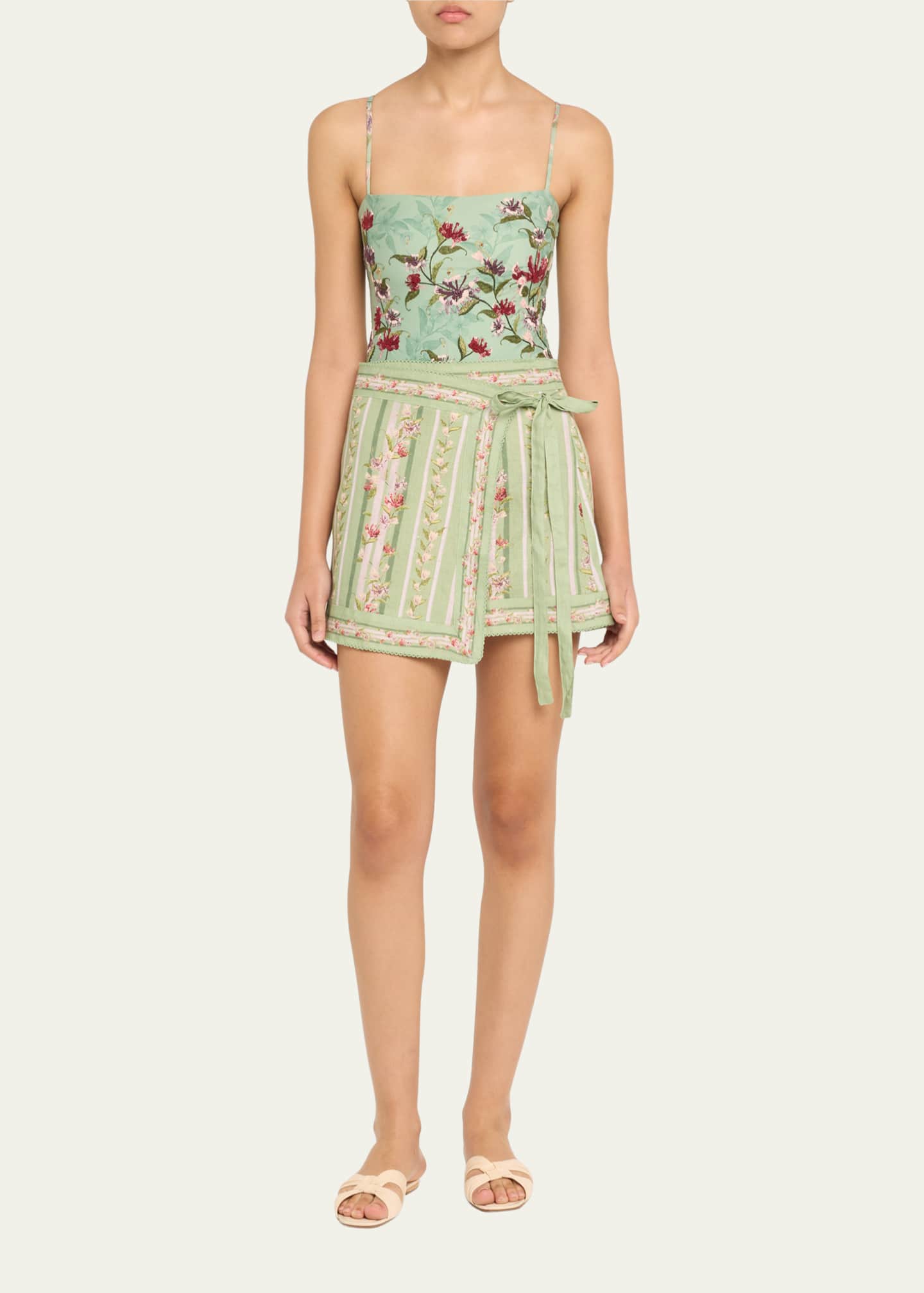 Agua by Agua Bendita Luna Honeysuckle Mini Skirt Coverup Image 2 of 5