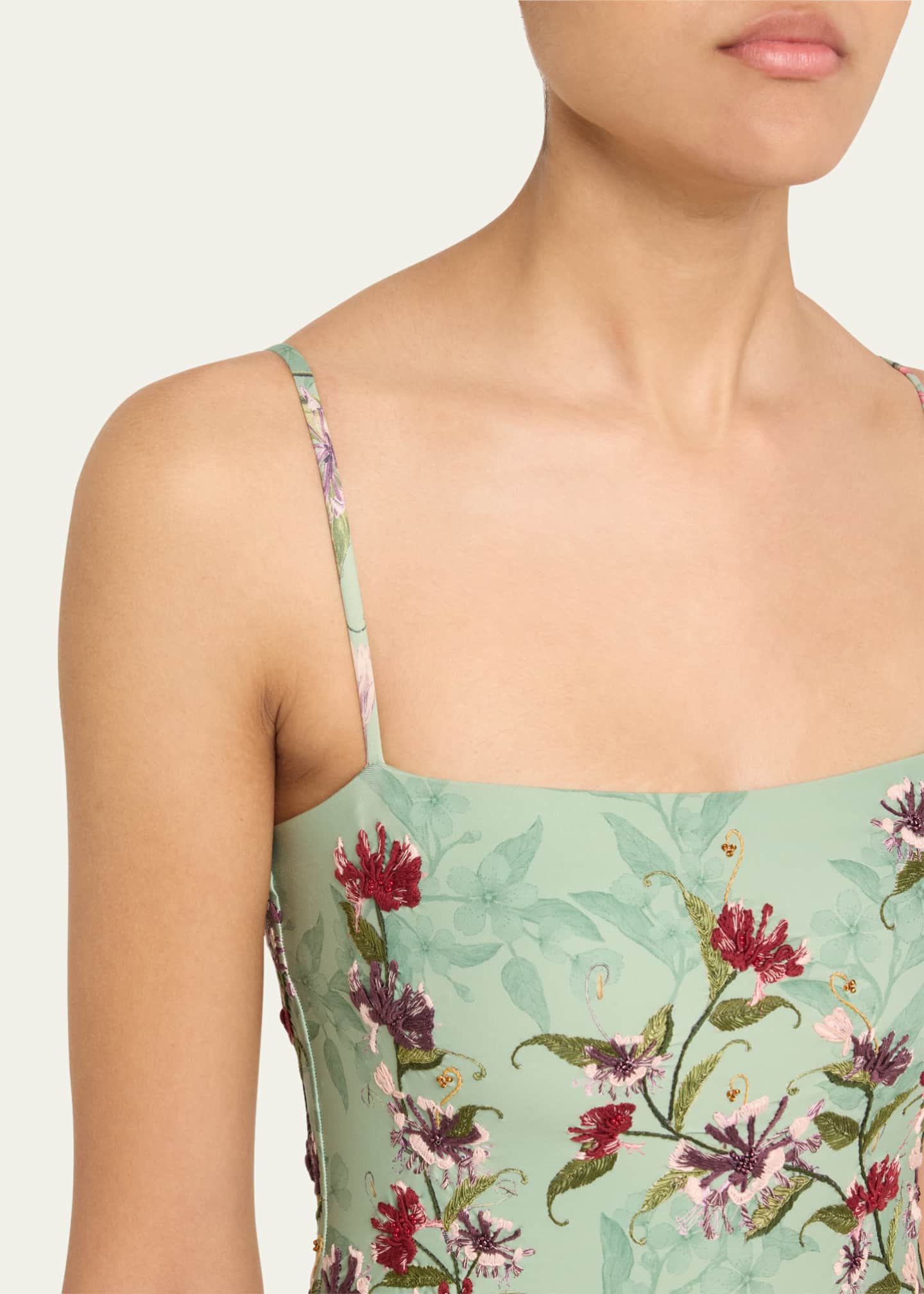 Agua by Agua Bendita Duranzo Honeysuckle Hand-Embroidered One-Piece Swimsuit Image 5 of 5