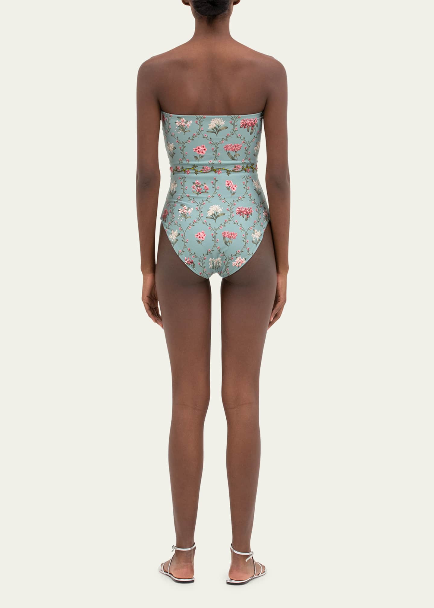 Agua by Agua Bendita Ilusion Orquidea Hand-Embroidered One-Piece Swimsuit Image 3 of 4