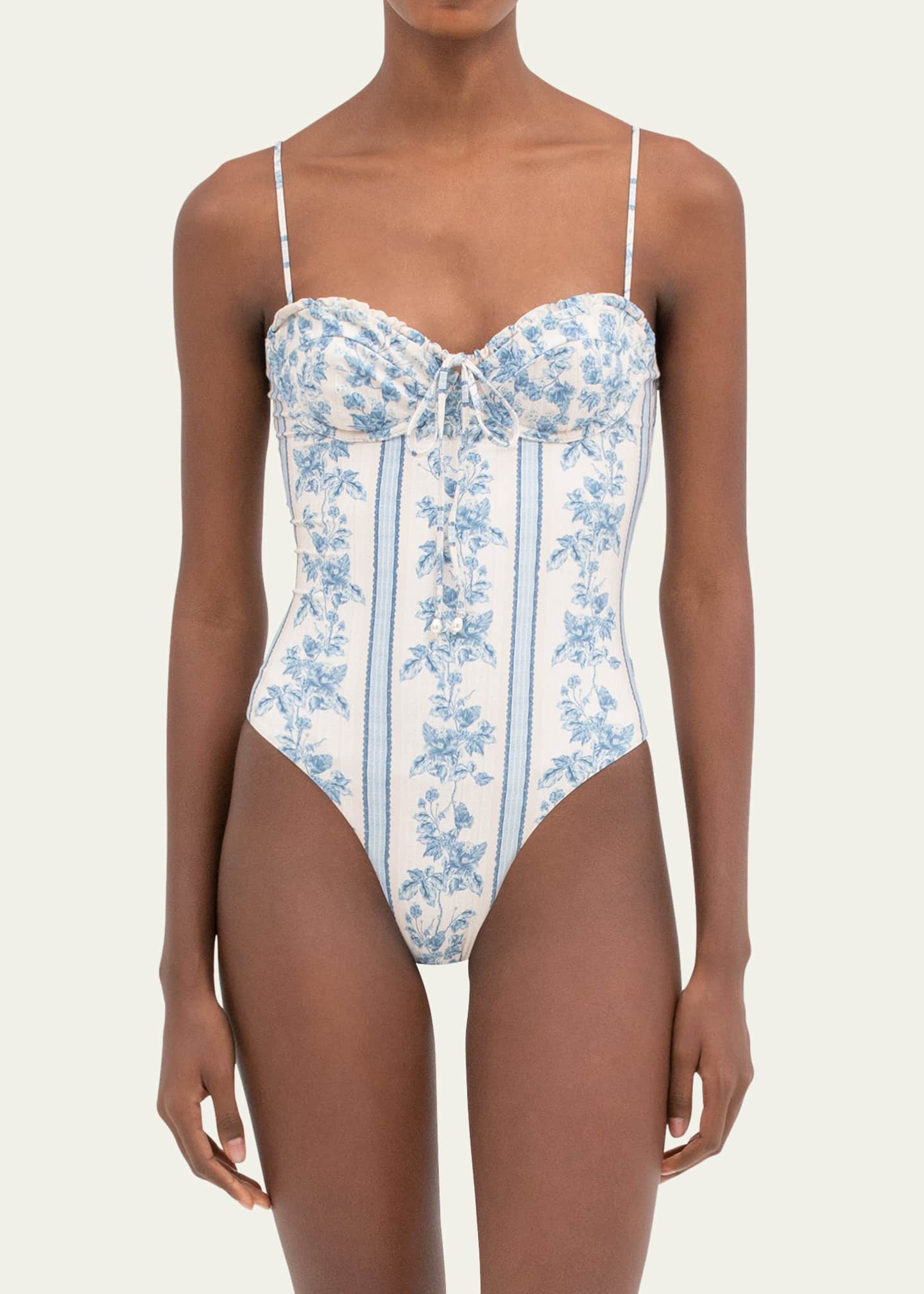 Agua by Agua Bendita Ebano Bougainvillea One-Piece Swimsuit Image 4 of 4