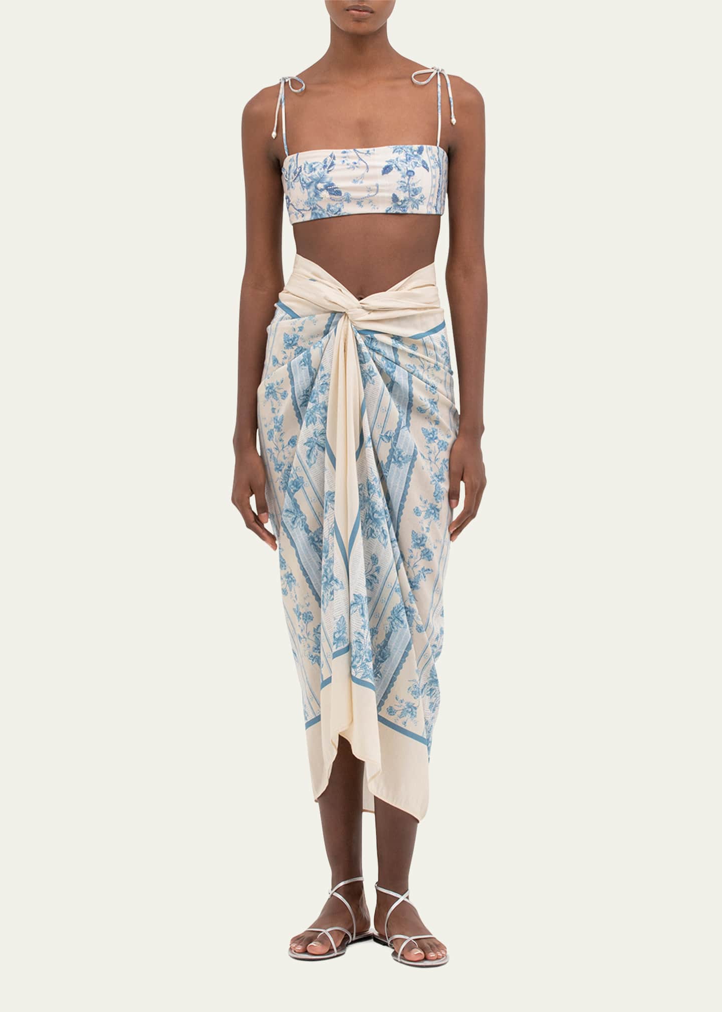 Agua by Agua Bendita Lavanda Bougainvillea Pareo Coverup Image 2 of 4