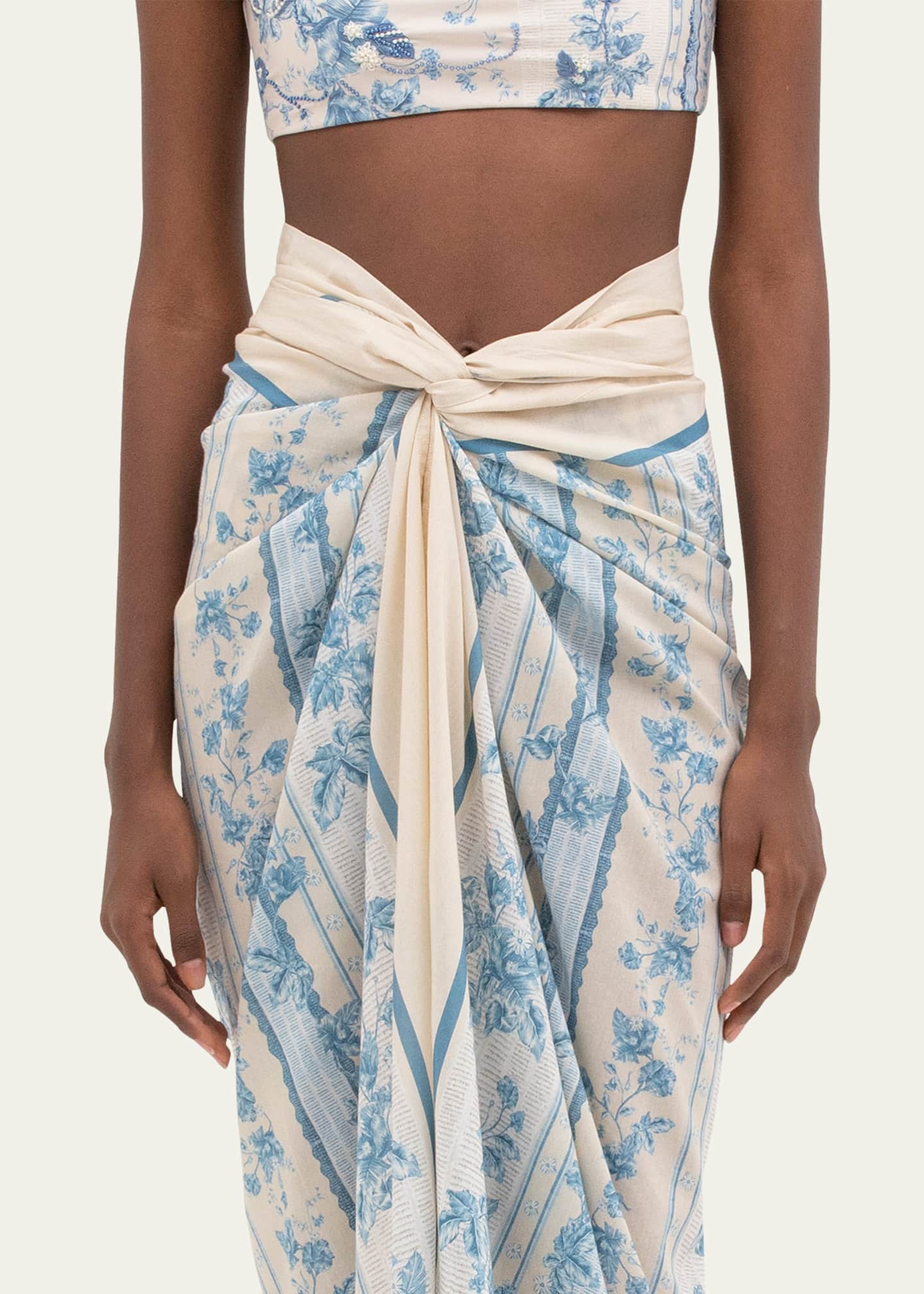 Agua by Agua Bendita Lavanda Bougainvillea Pareo Coverup Image 4 of 4