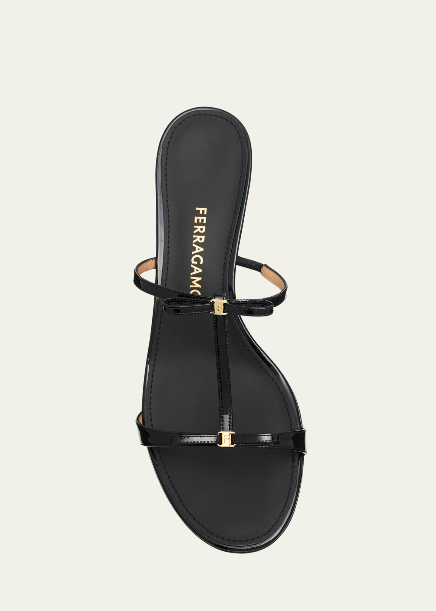 Ferragamo Abili Leather Kitten-Heel Sandals Image 6 of 6
