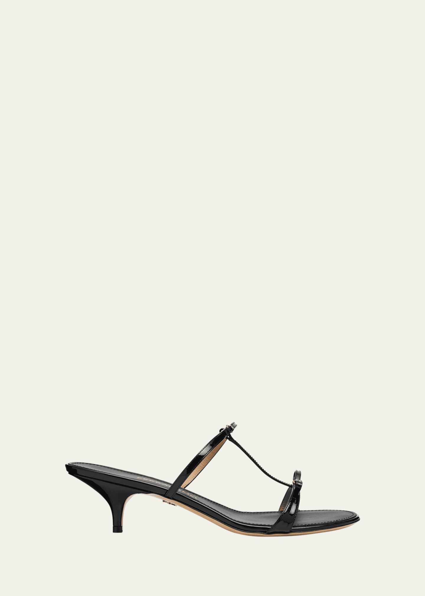 Ferragamo Abili Leather Kitten-Heel Sandals Image 1 of 6