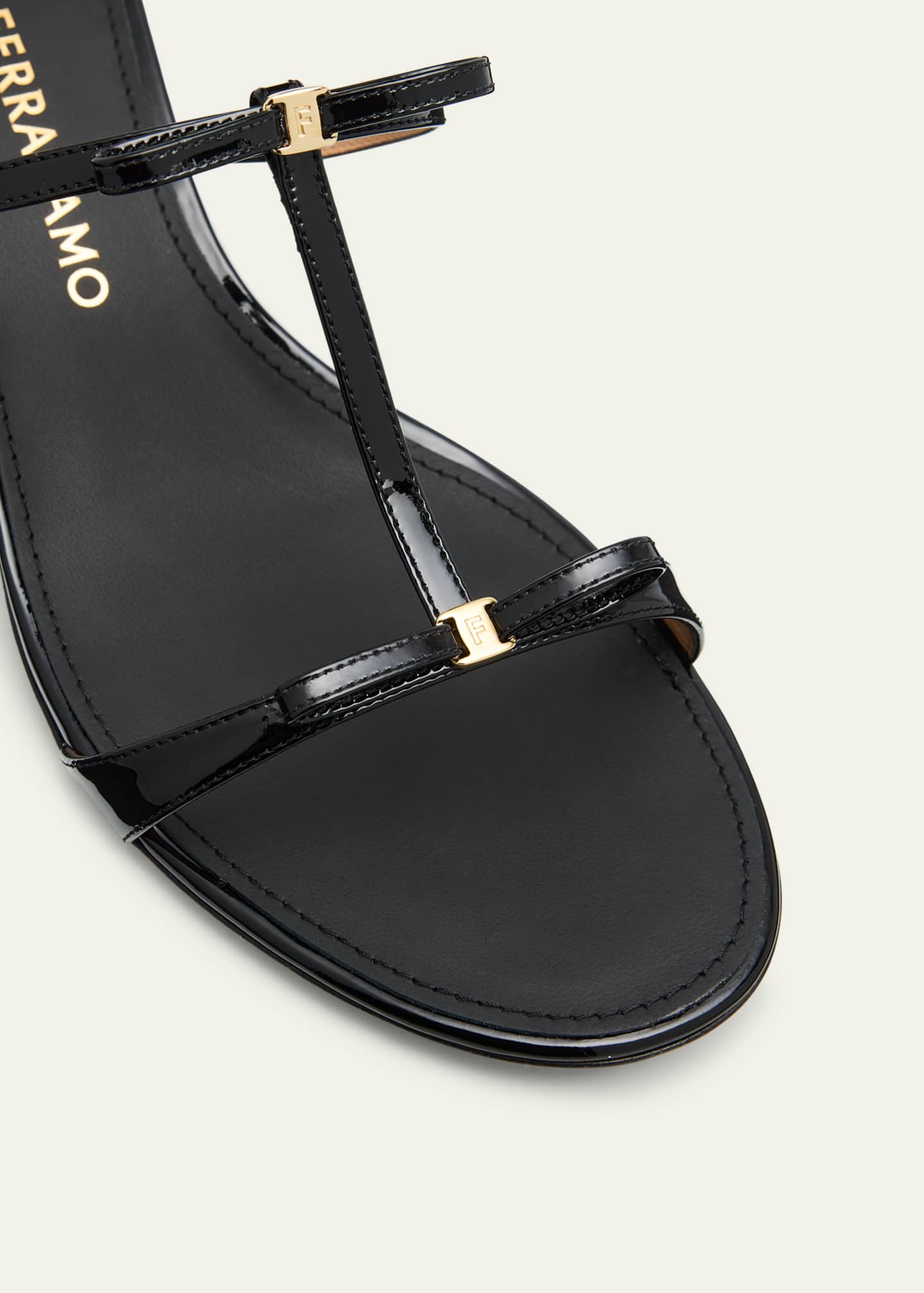 Ferragamo Abili Leather Kitten-Heel Sandals Image 5 of 6