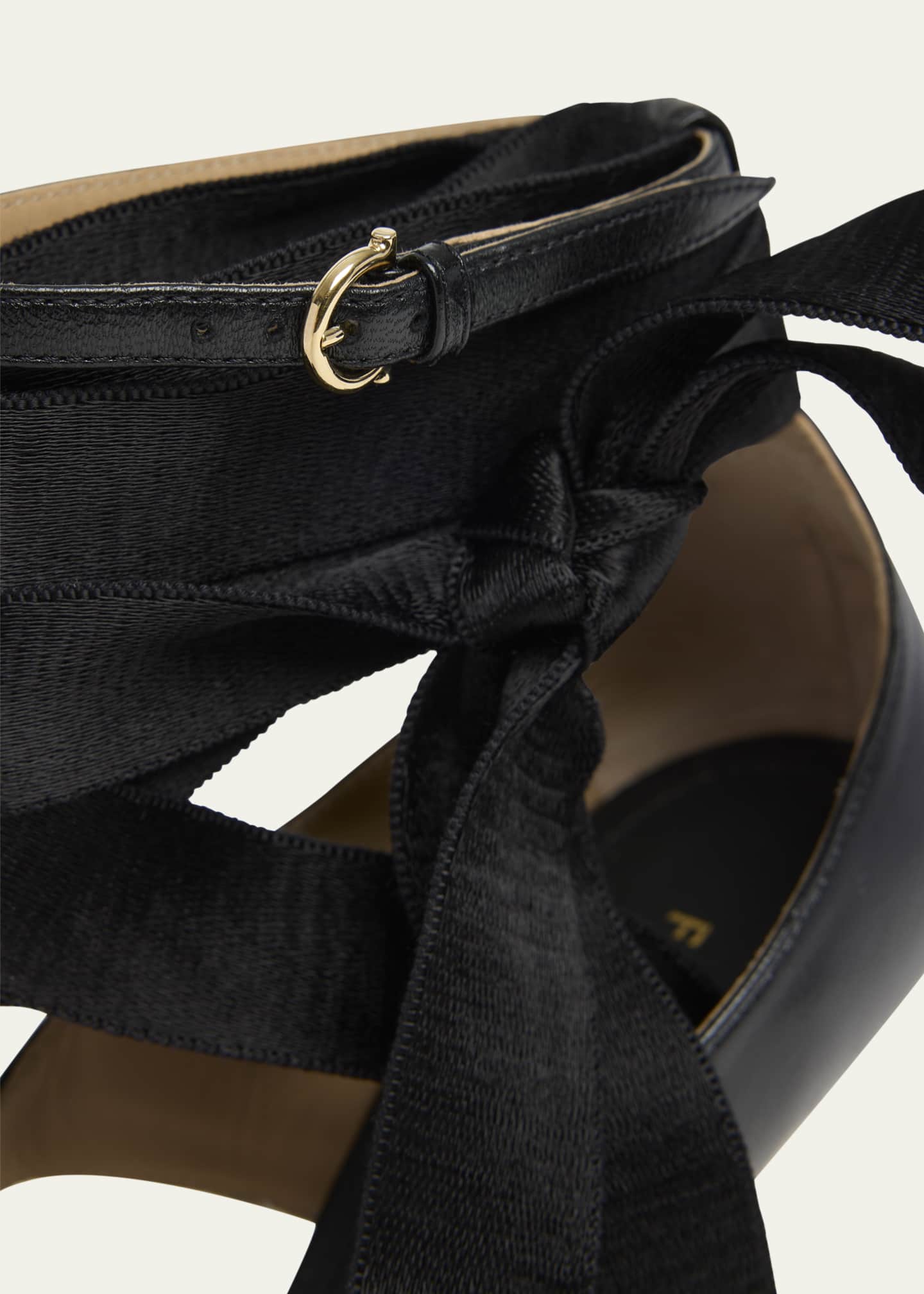 Ferragamo Leliu Leather Ankle-Wrap Thong Sandals Image 5 of 6