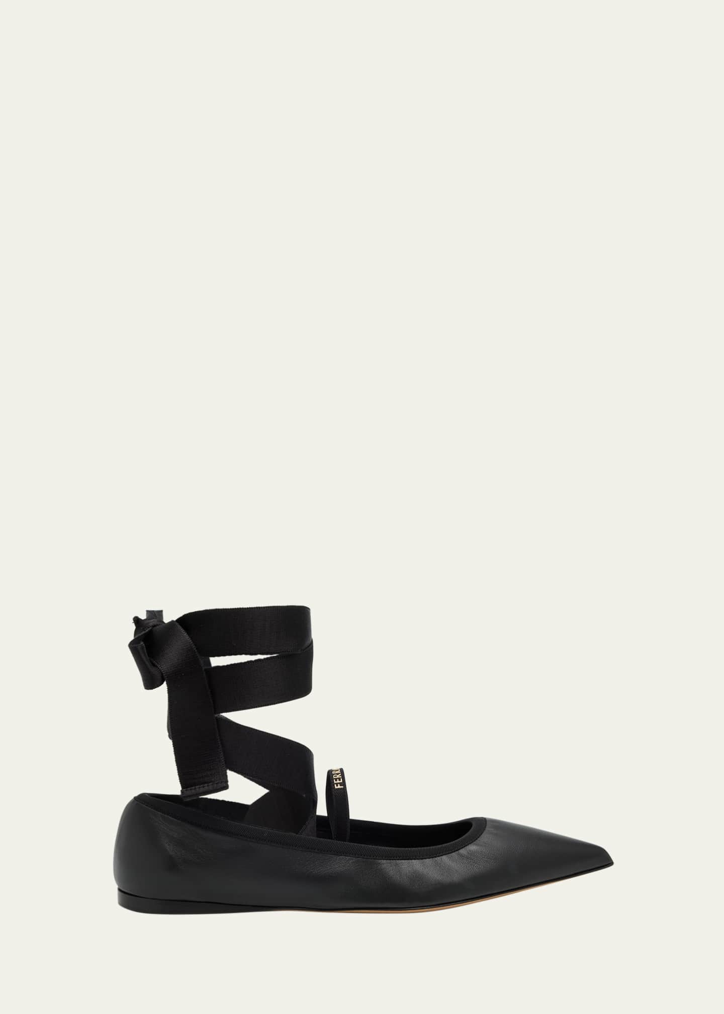 Ferragamo Carice Lace-Up Ballerina Flats Image 1 of 4