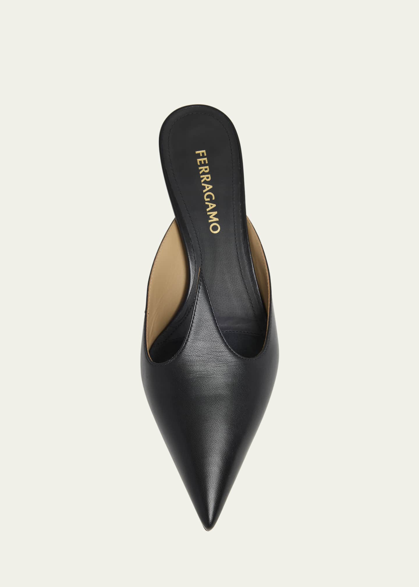 Ferragamo Dorye Leather Mule Pumps Image 4 of 4