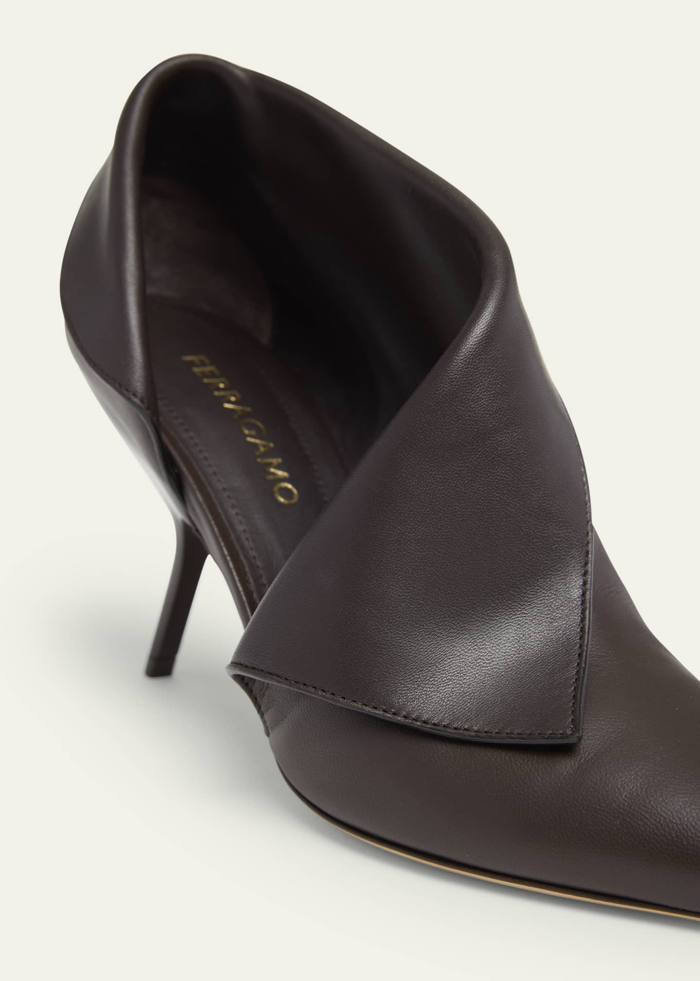 Ferragamo Litty Leather Bootie Pumps Image 3 of 4