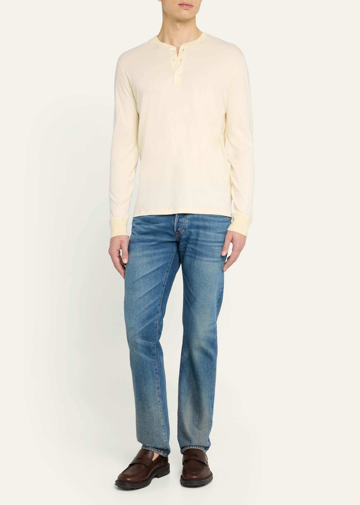 Ralph Lauren Purple Label Men's Interlock Henley Shirt Image 2 of 6