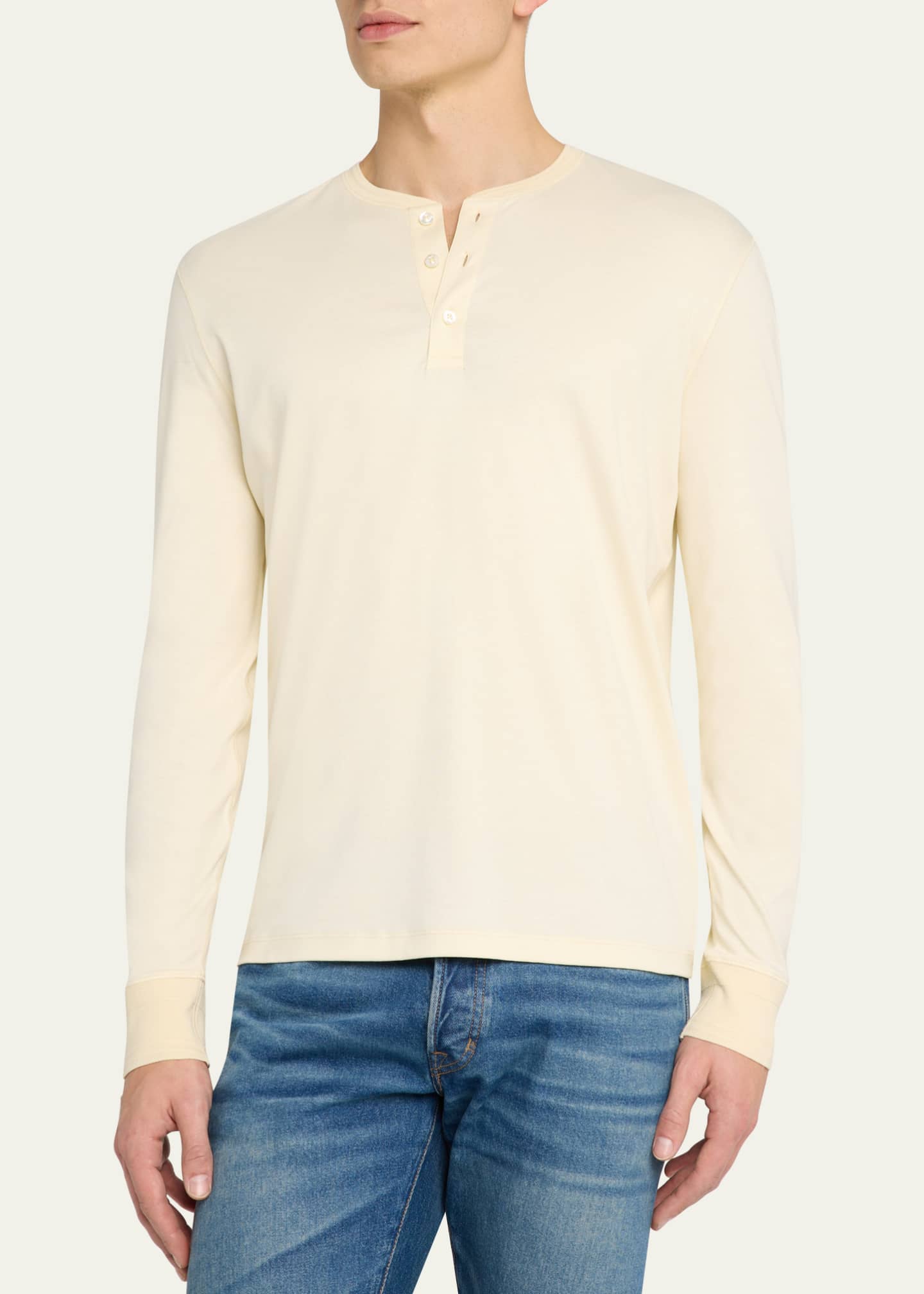 Ralph Lauren Purple Label Men's Interlock Henley Shirt Image 4 of 6