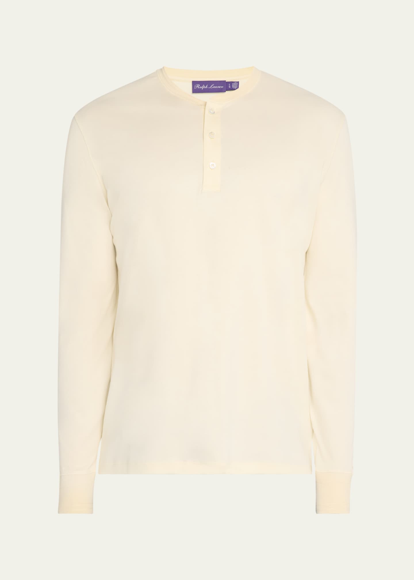 Ralph Lauren Purple Label Men's Interlock Henley Shirt Image 1 of 6