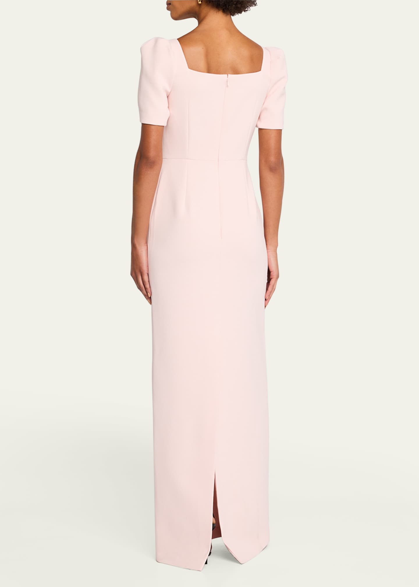 Rickie Freeman for Teri Jon Floral Applique Crepe Column Gown Image 3 of 5