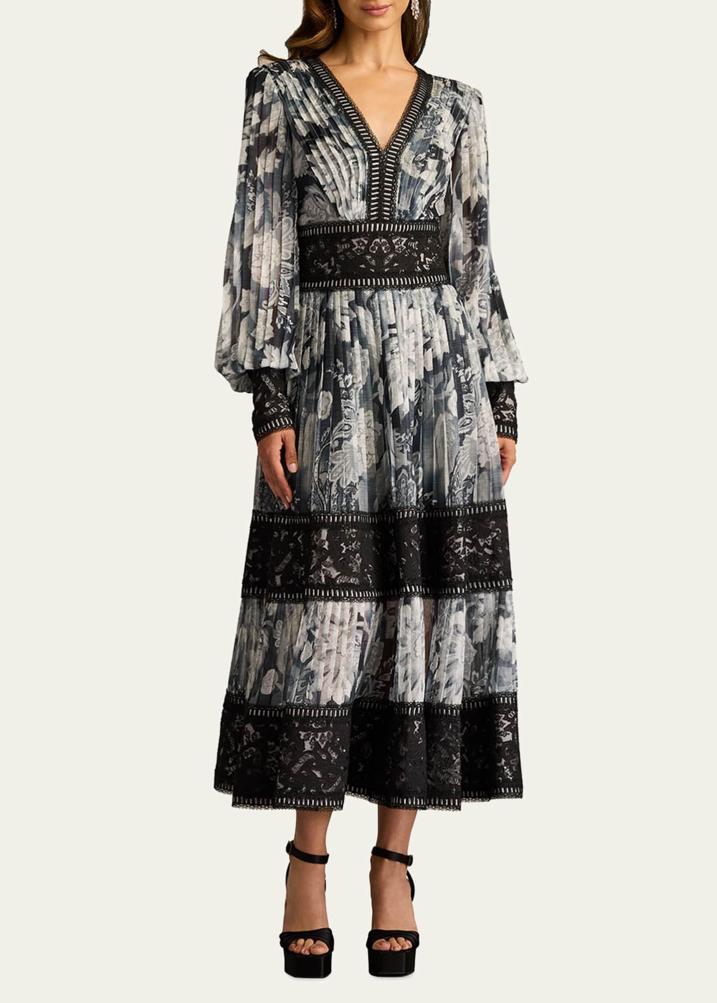 注目商品！【TADASHI SHOJI】Elu Floral Print Midi Dress Elu Floral Print Midi Dress | Tadashi Shoji