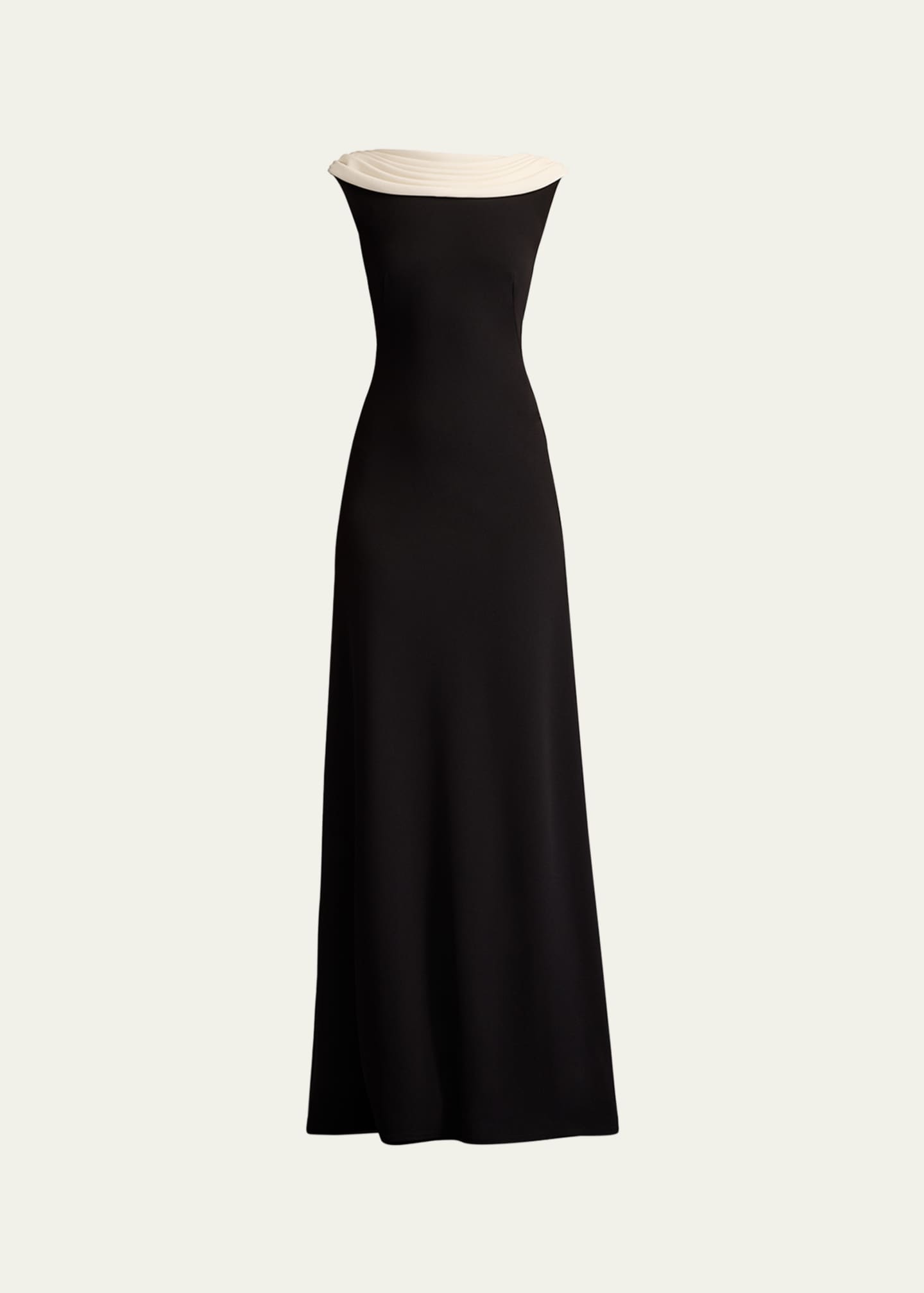 Tadashi Shoji Draped Two-Tone Crepe Gown Image 1 of 5