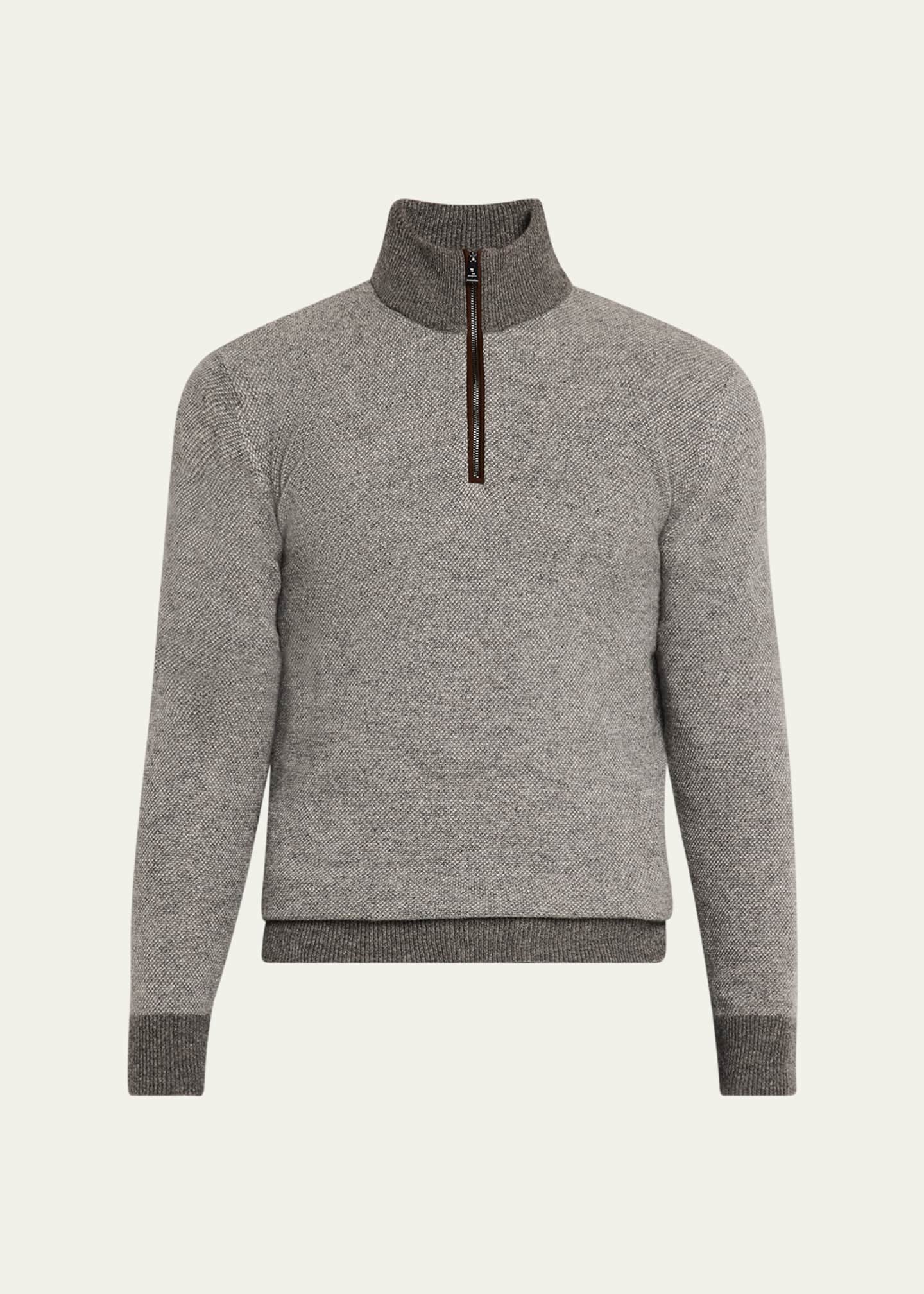 Ralph Lauren Purple Label Men's Birdseye Cashmere Quarter-Zip