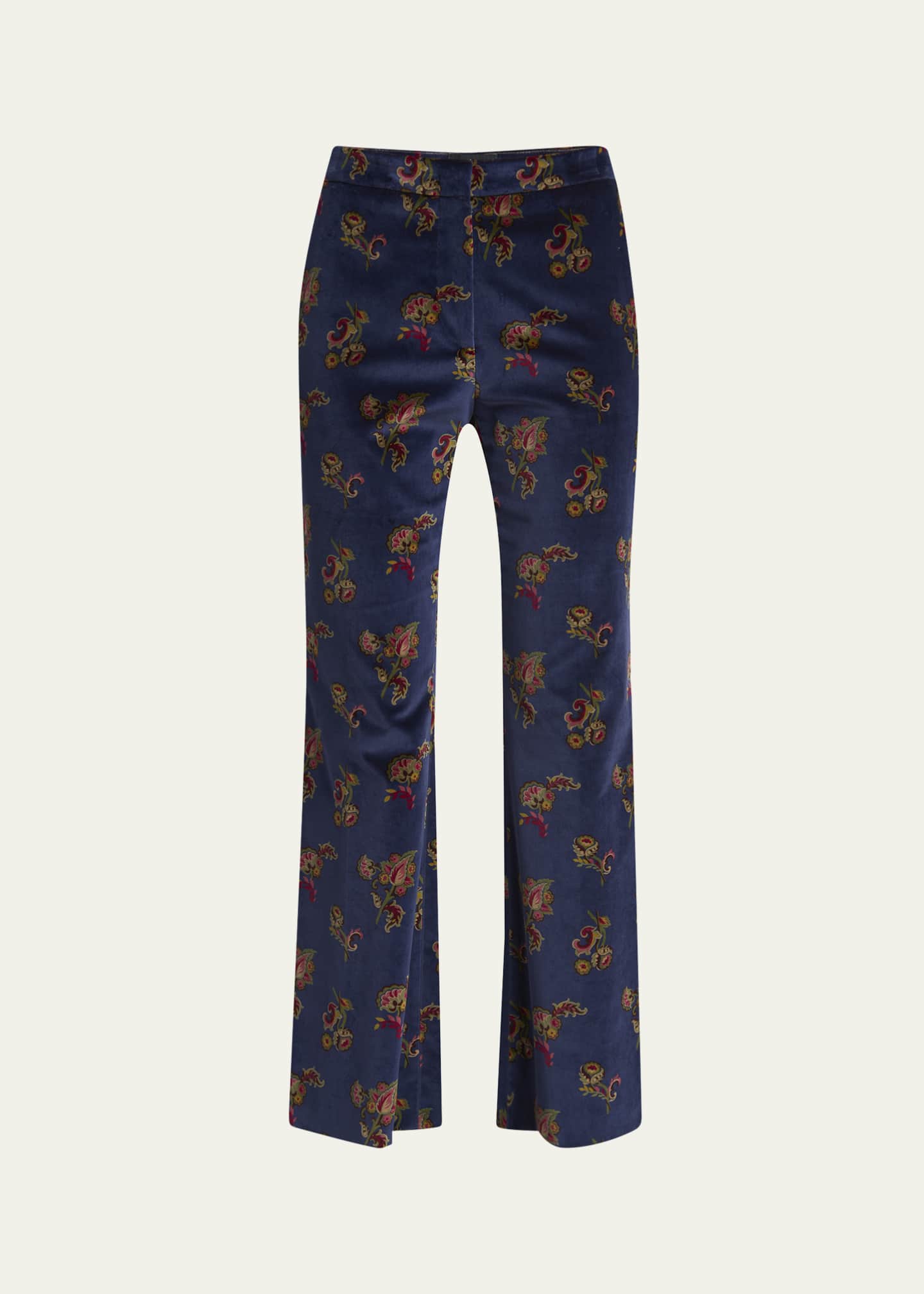 Etro Floral Velvet Flared Trousers Image 1 of 5