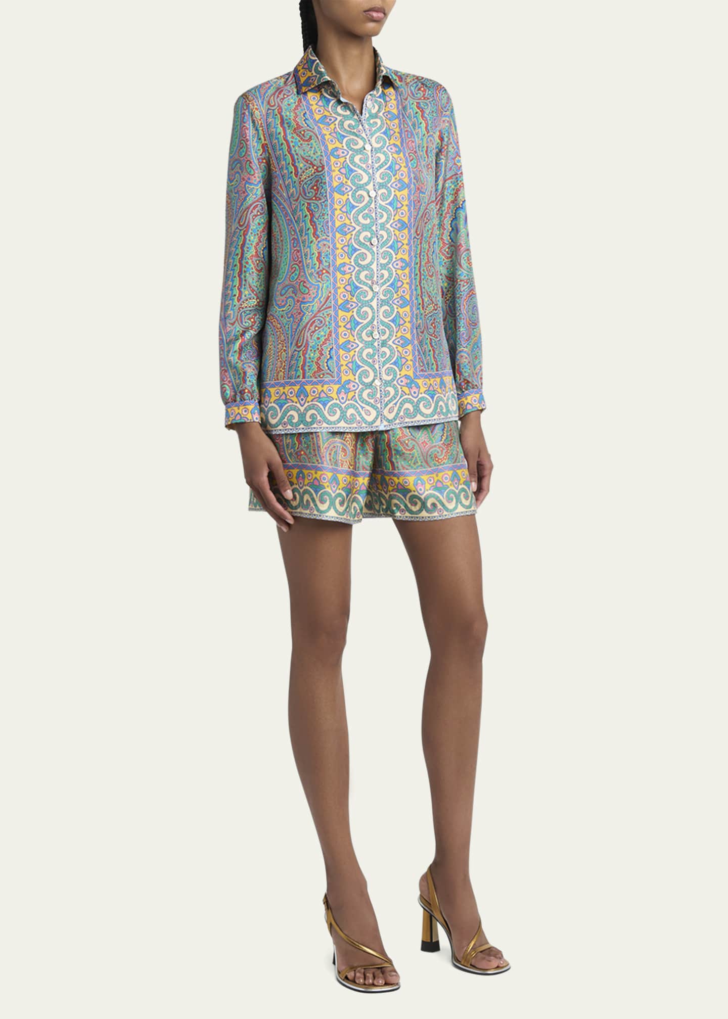 Etro Paisley Button Down Silk Blouse Image 2 of 5