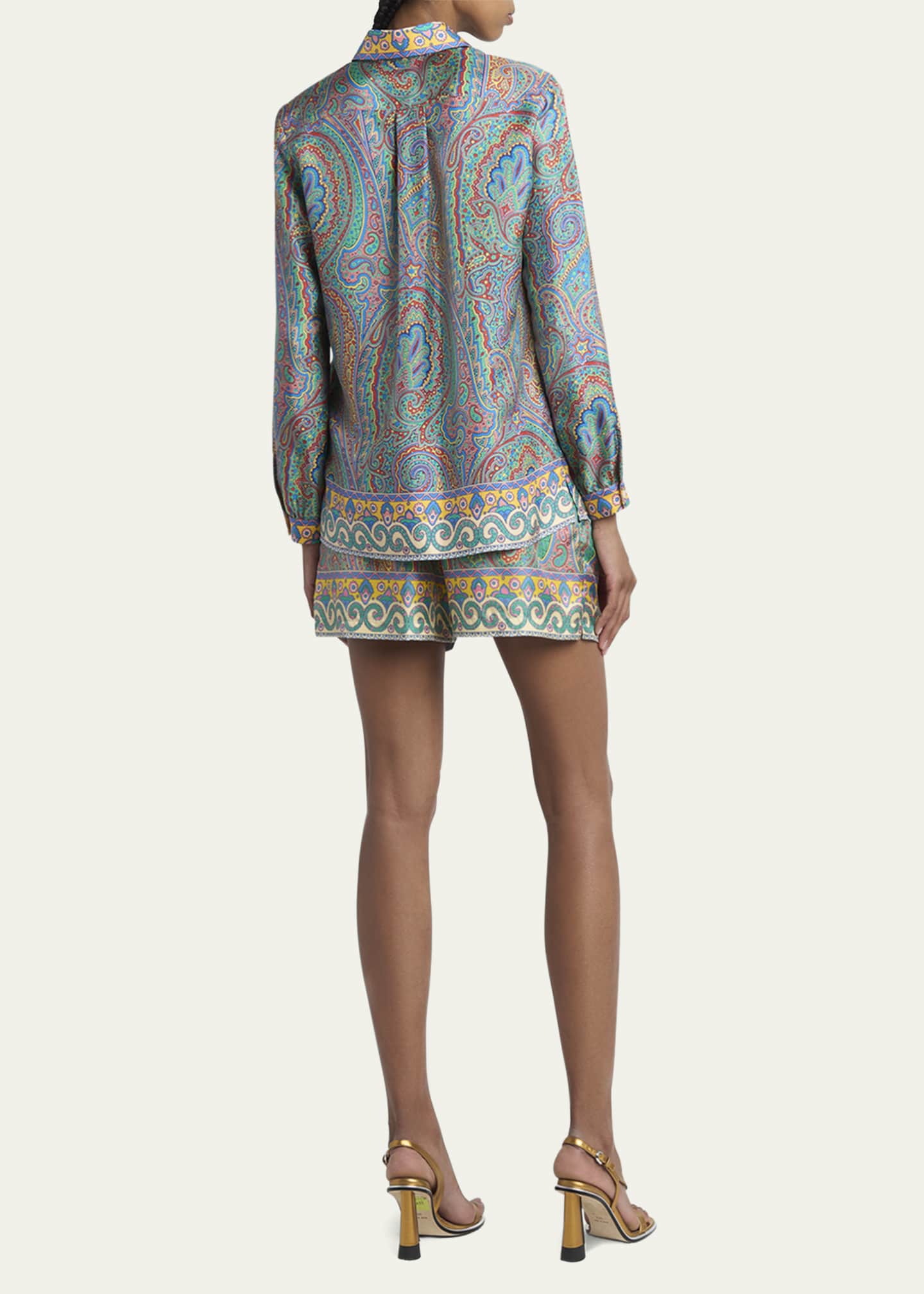 Etro Paisley Button Down Silk Blouse Image 3 of 5