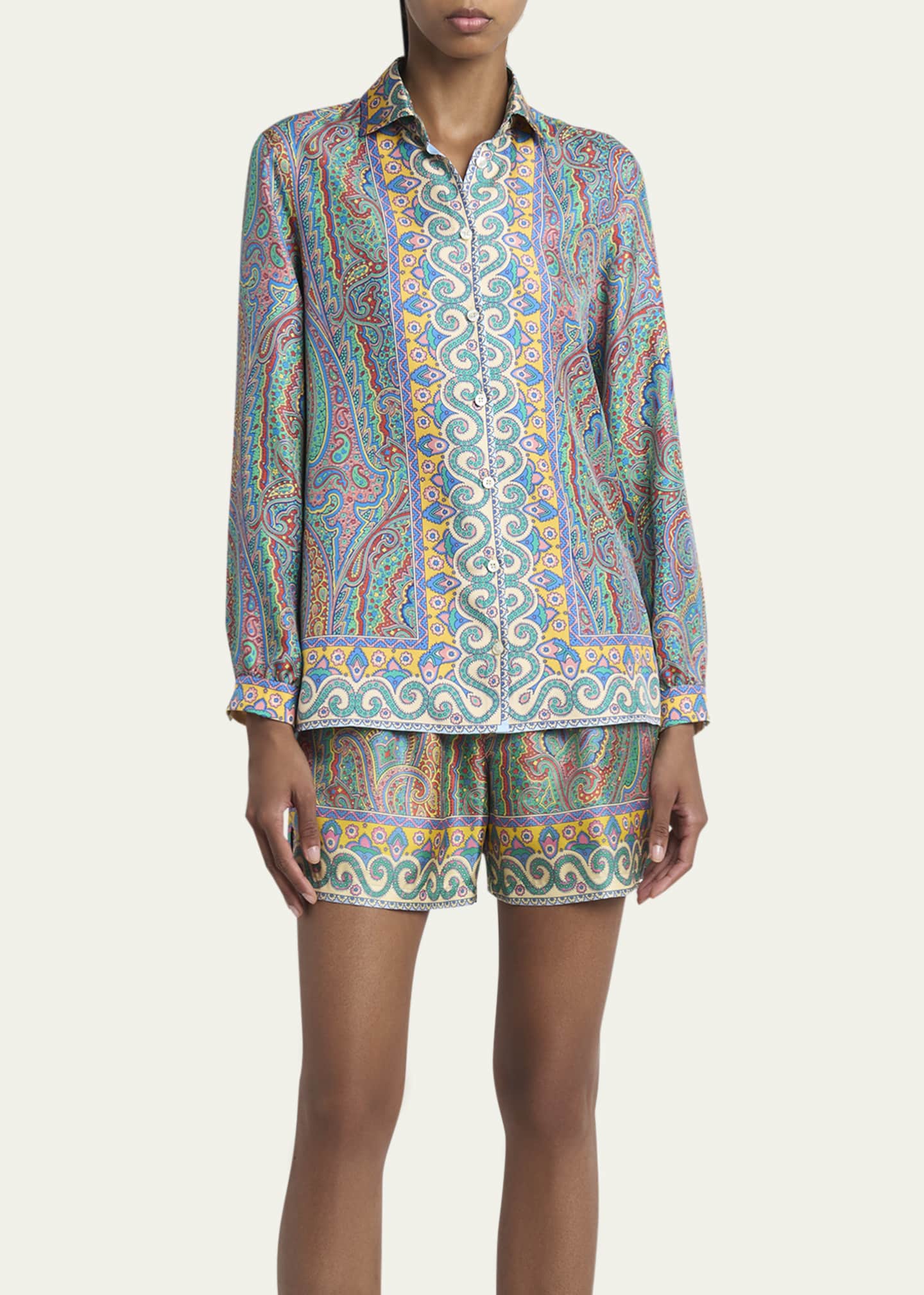 Etro Paisley Button Down Silk Blouse Image 4 of 5