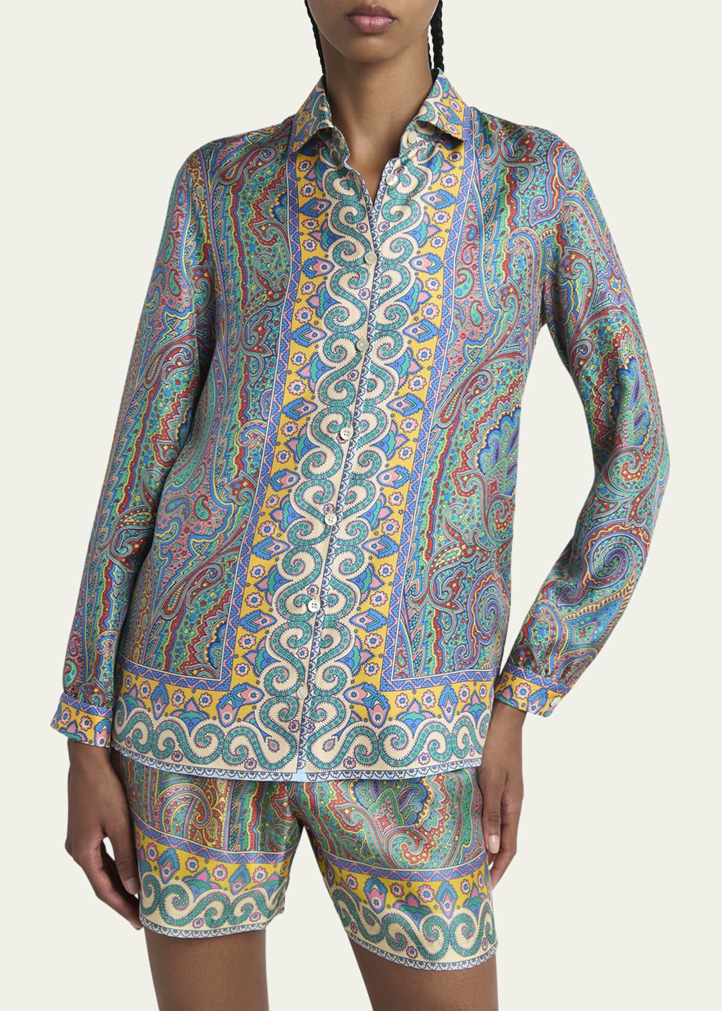 Etro Paisley Button Down Silk Blouse Image 5 of 5